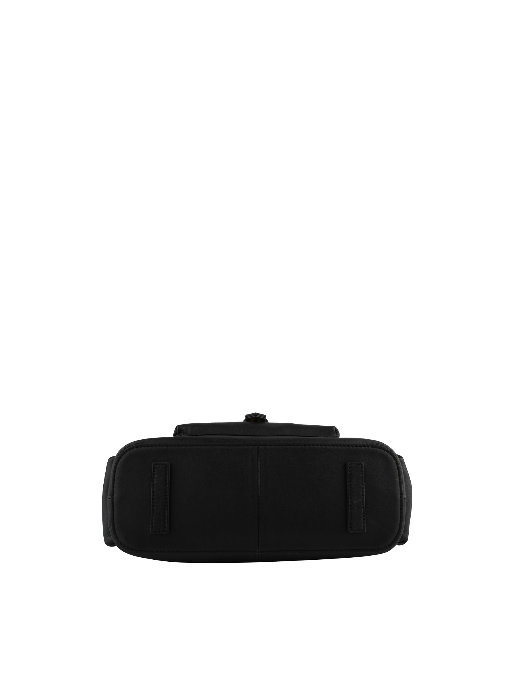 Calfskin leather shoulder bag POURCHET Black