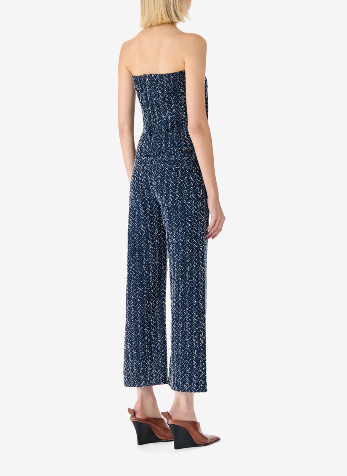 Bustier court boutonné en tweed IRO Bleu