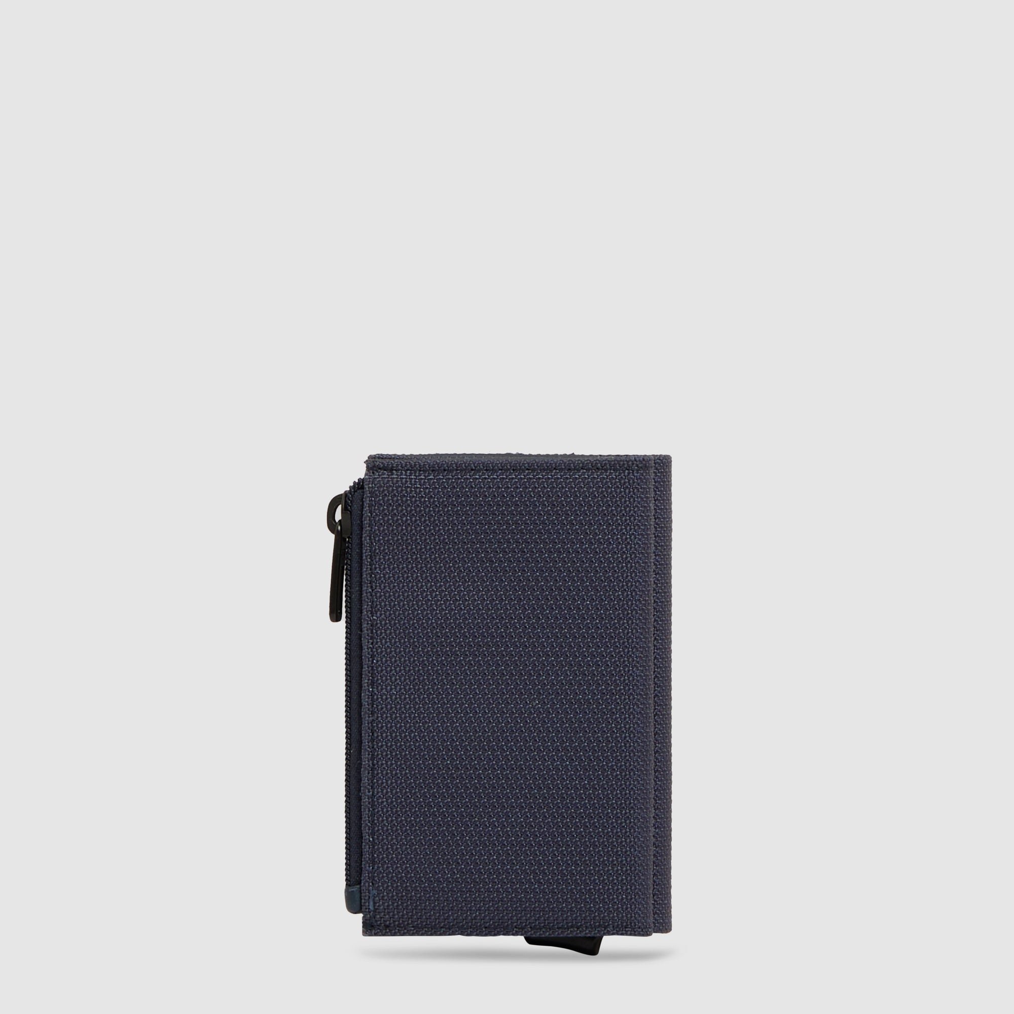 Compact wallet with pop-up card holder, coin pocket, and RFID protection PIQUADRO Blue