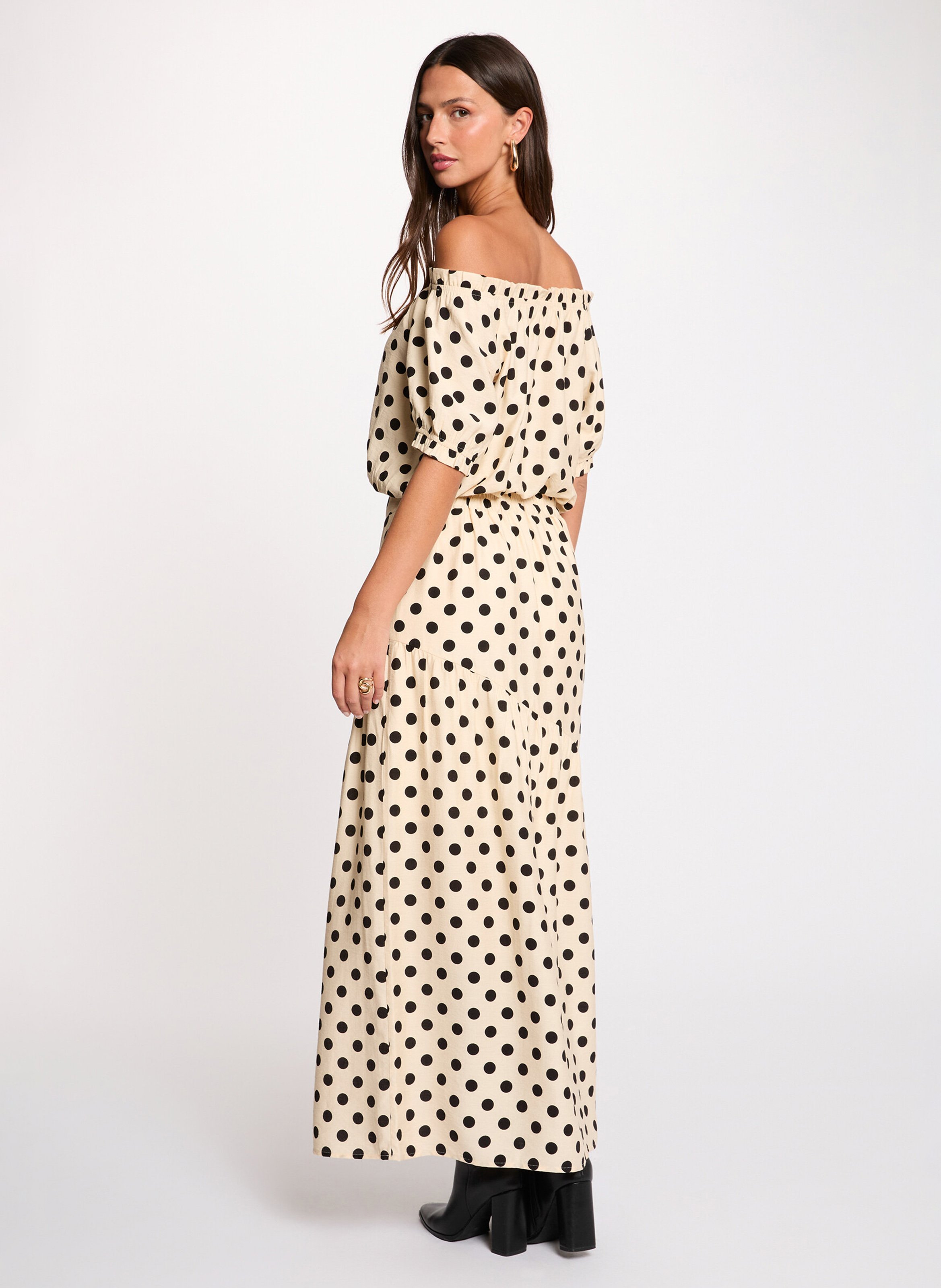 Jupe midi à pois MORGAN Multicolore