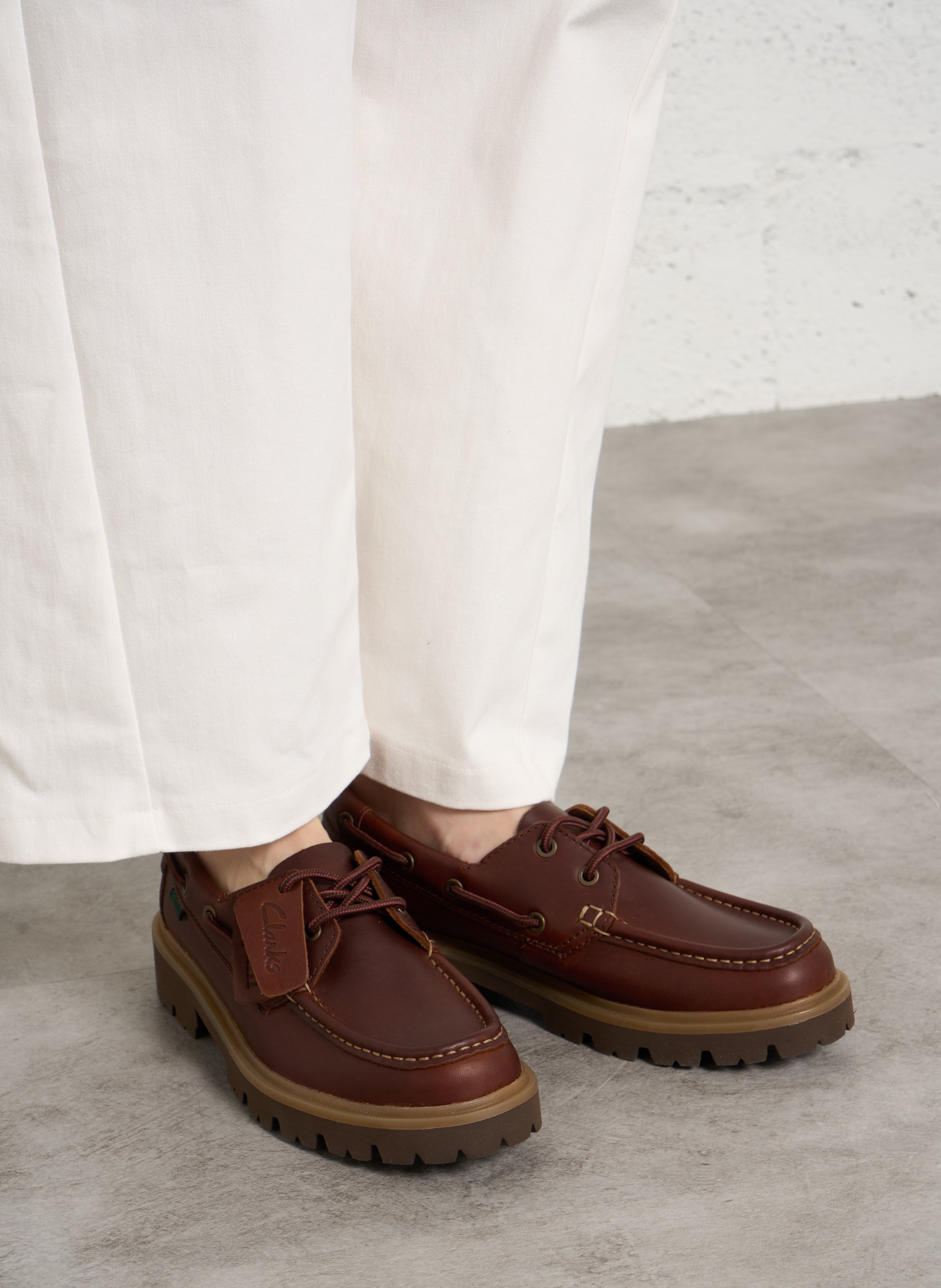 Bootschoenen van leer CLARKS Bruin