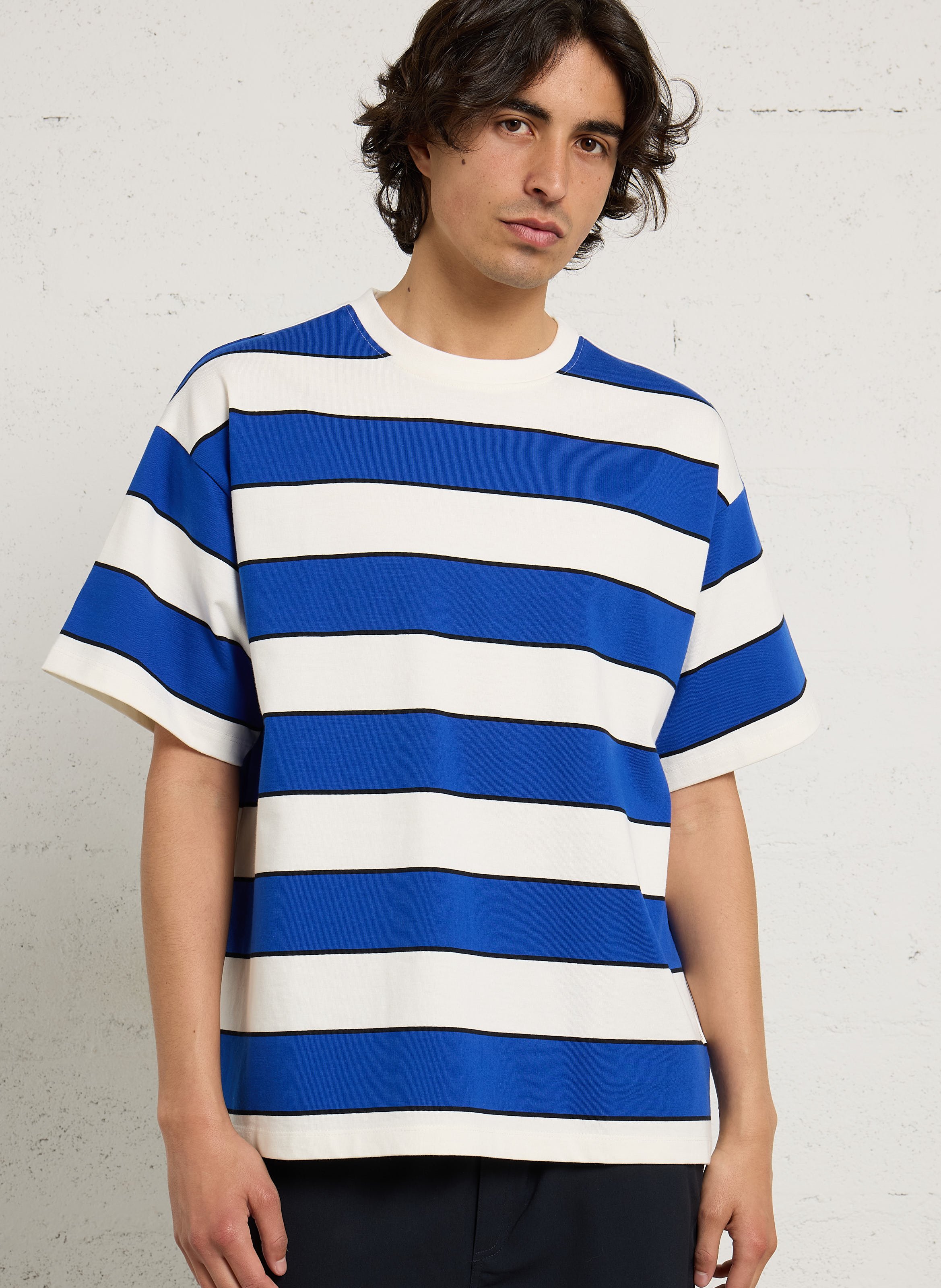 Camiseta de manga corta a rayas anchas CASUAL FRIDAY Azul