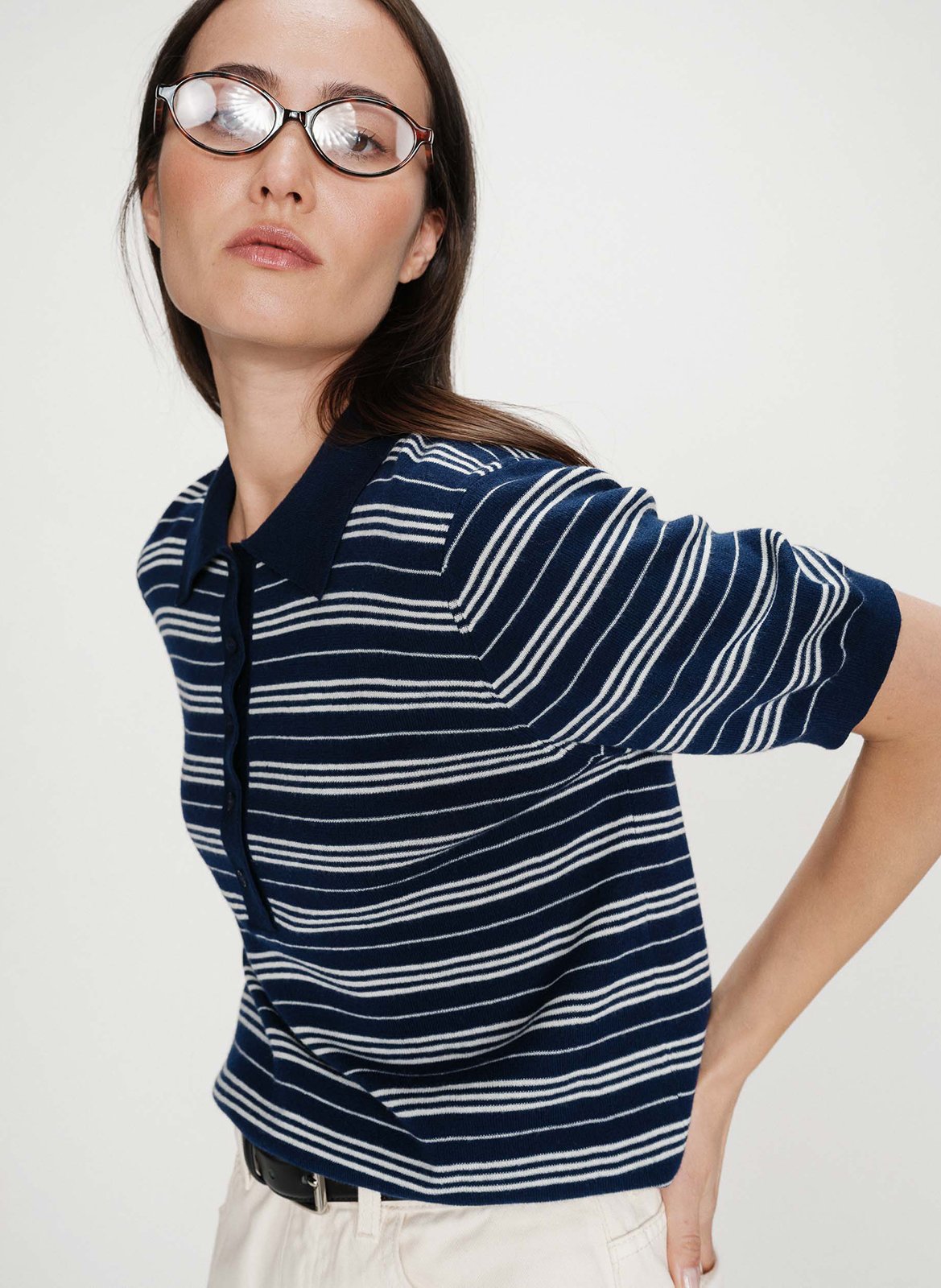 Polo à rayures GRACE ET MILA Bleu