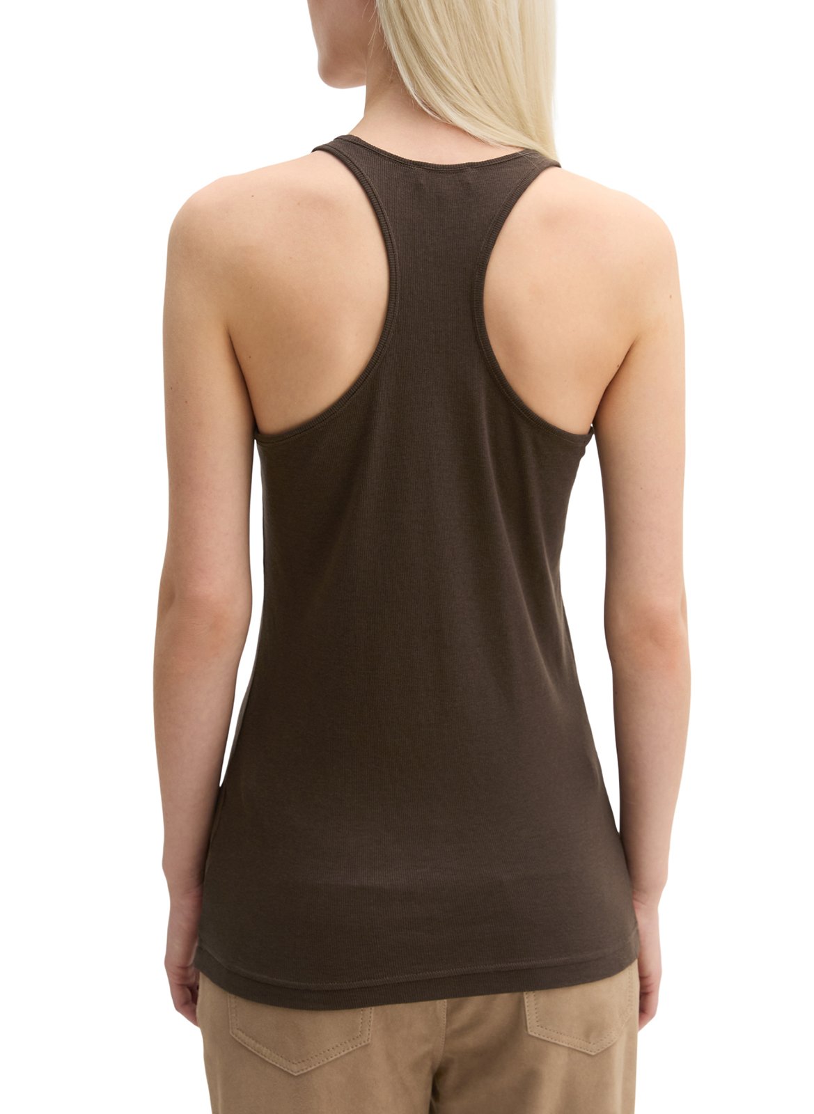 Mouwloos recht model met ronde hals in effen kleur. MARC O'POLO Bruin