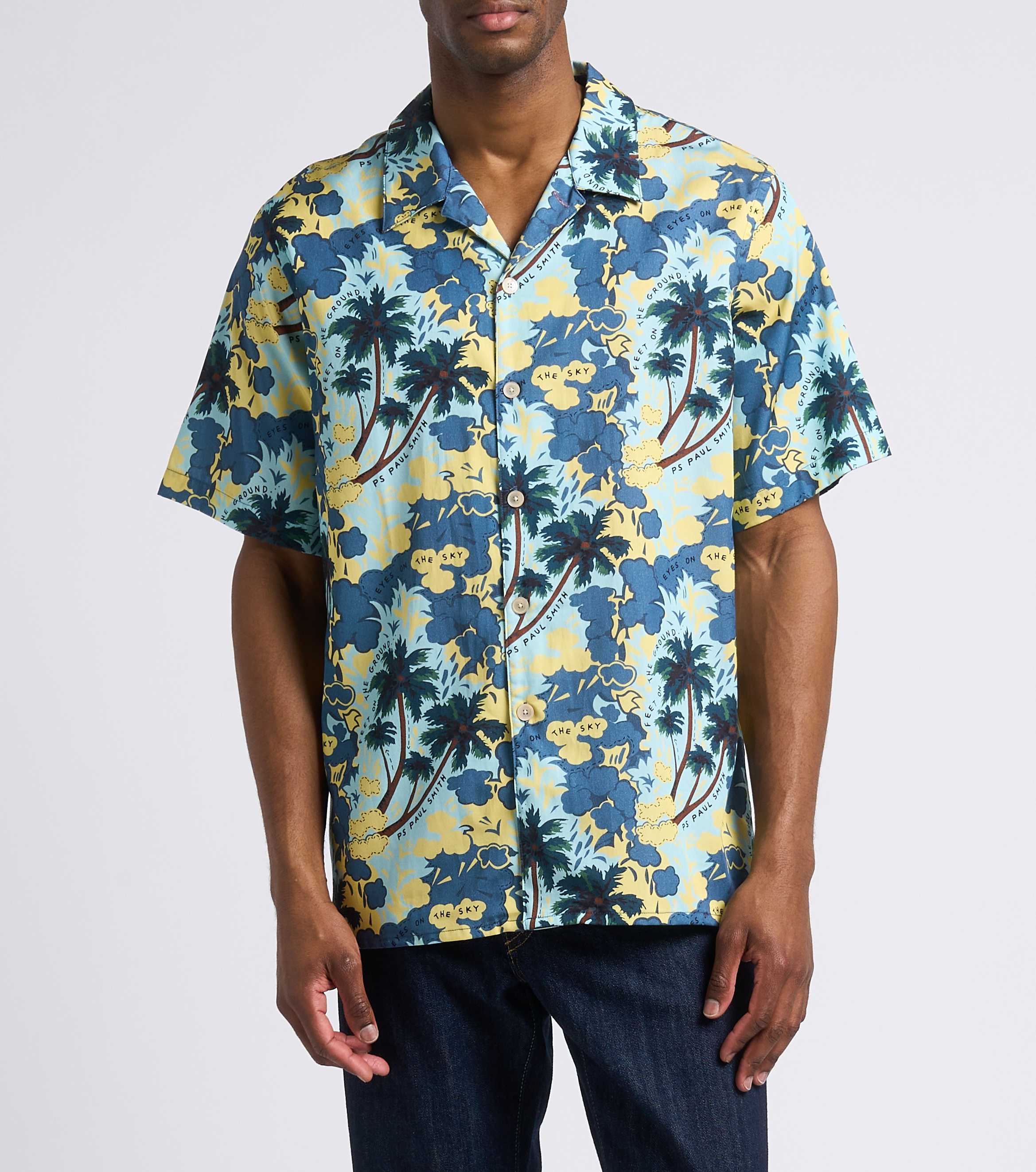 Straight printed shirt with lapels PAUL SMITH Blue