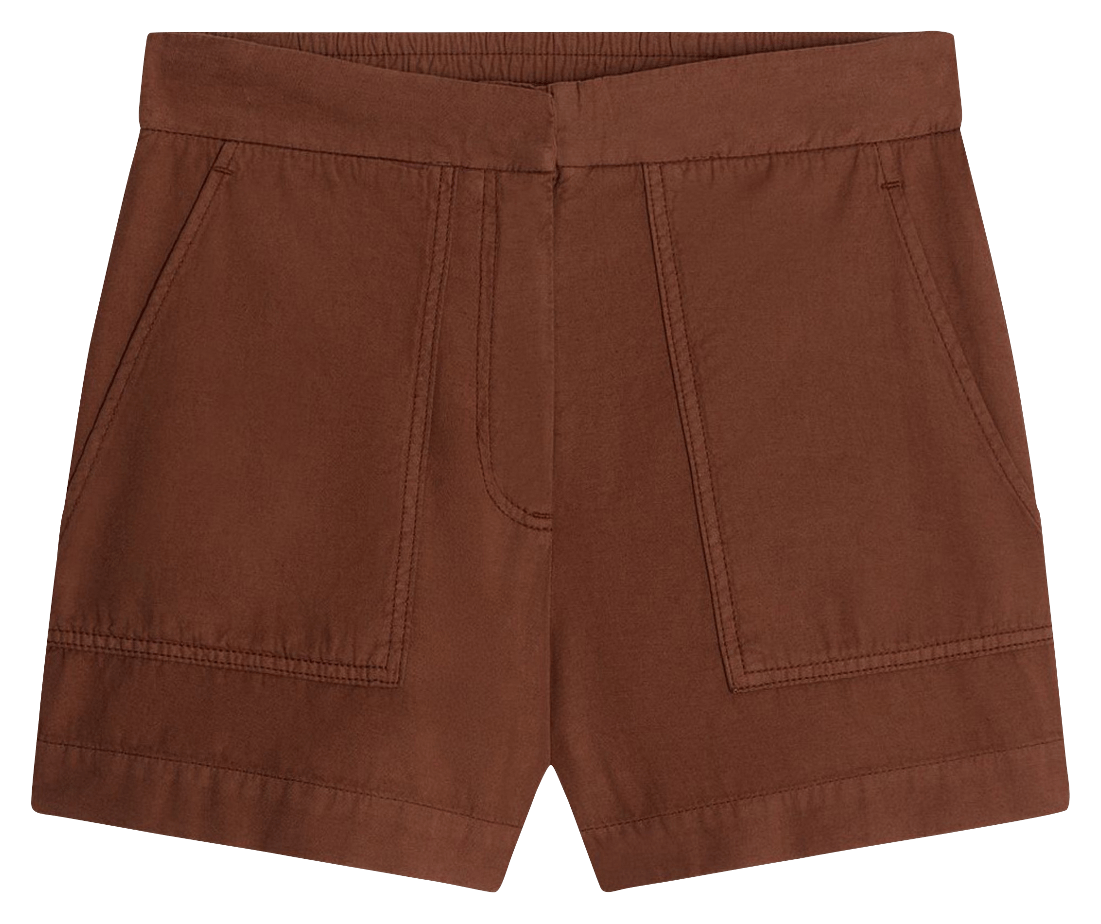 Short taille haute droit uni VANESSA BRUNO Marron
