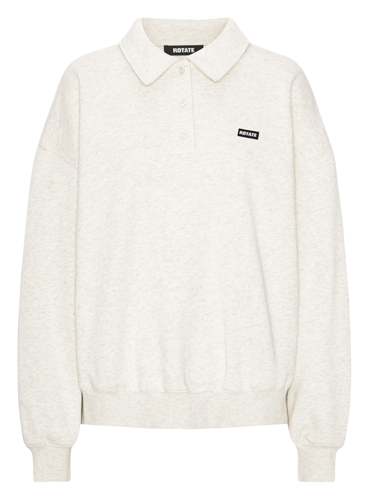 Sweat col boutonné uni  ROTATE Blanc