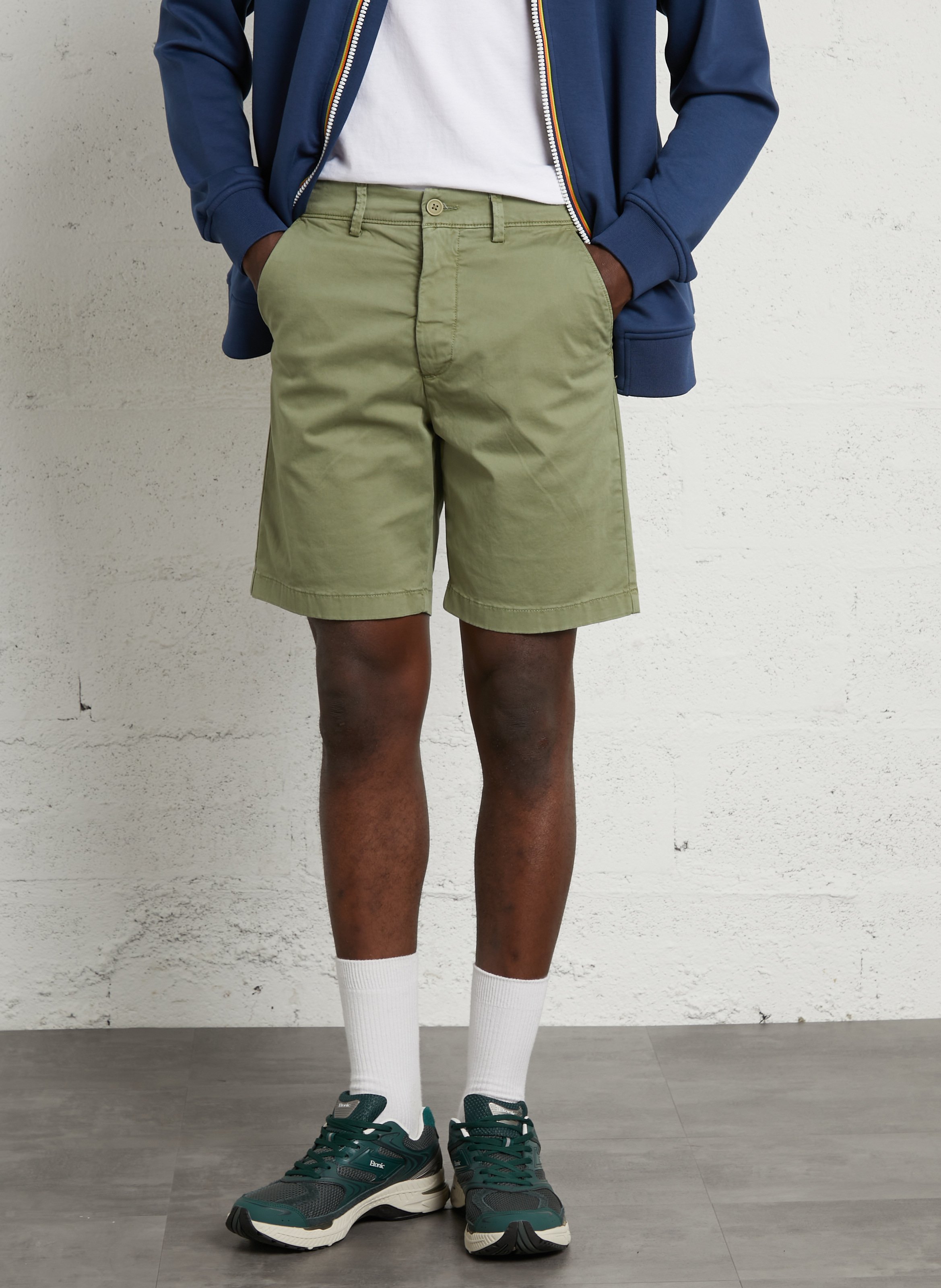 Short droit en coton mélangé PEPE JEANS Vert
