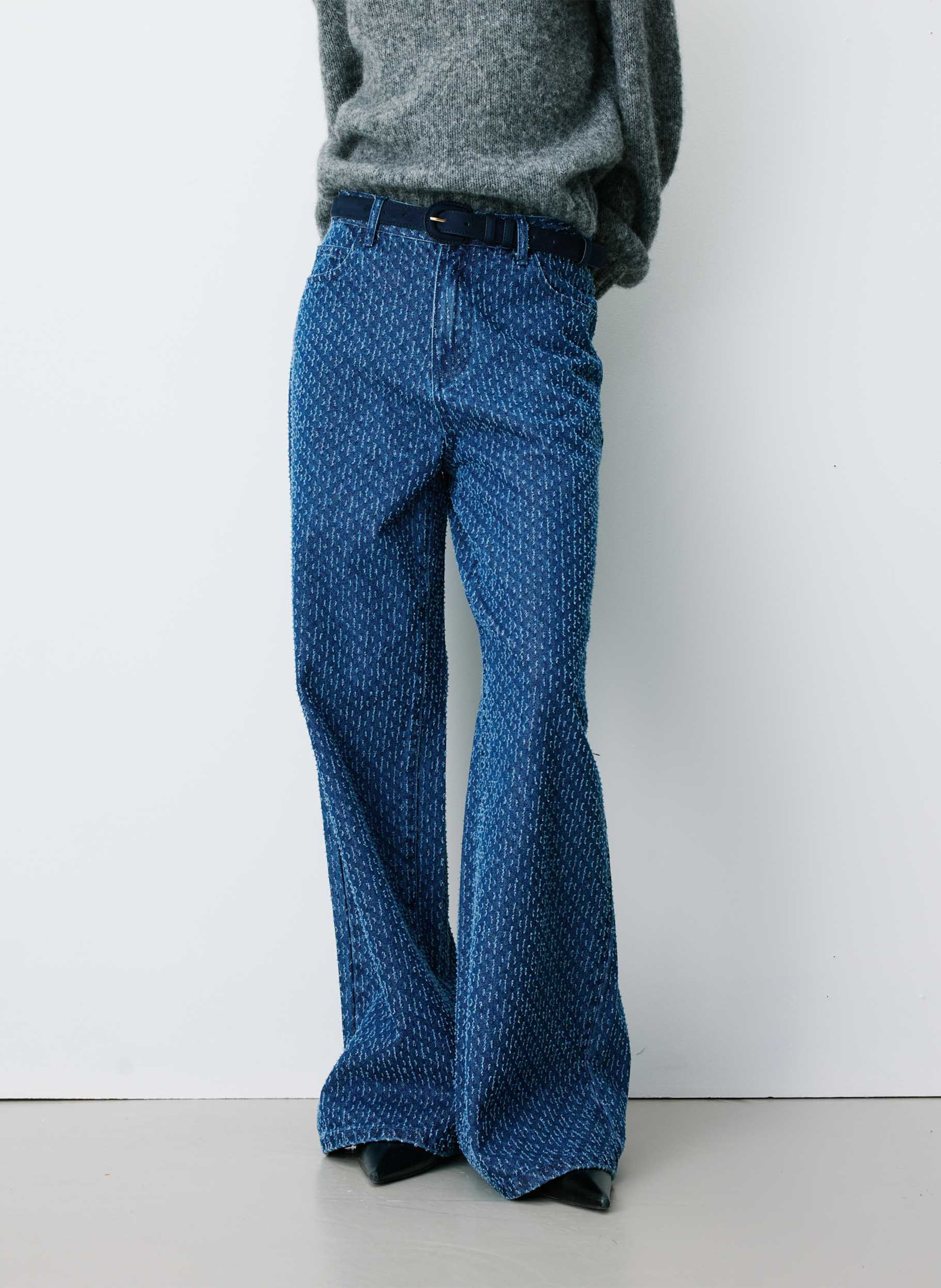 Wide-leg printed cotton jeans GRACE ET MILA