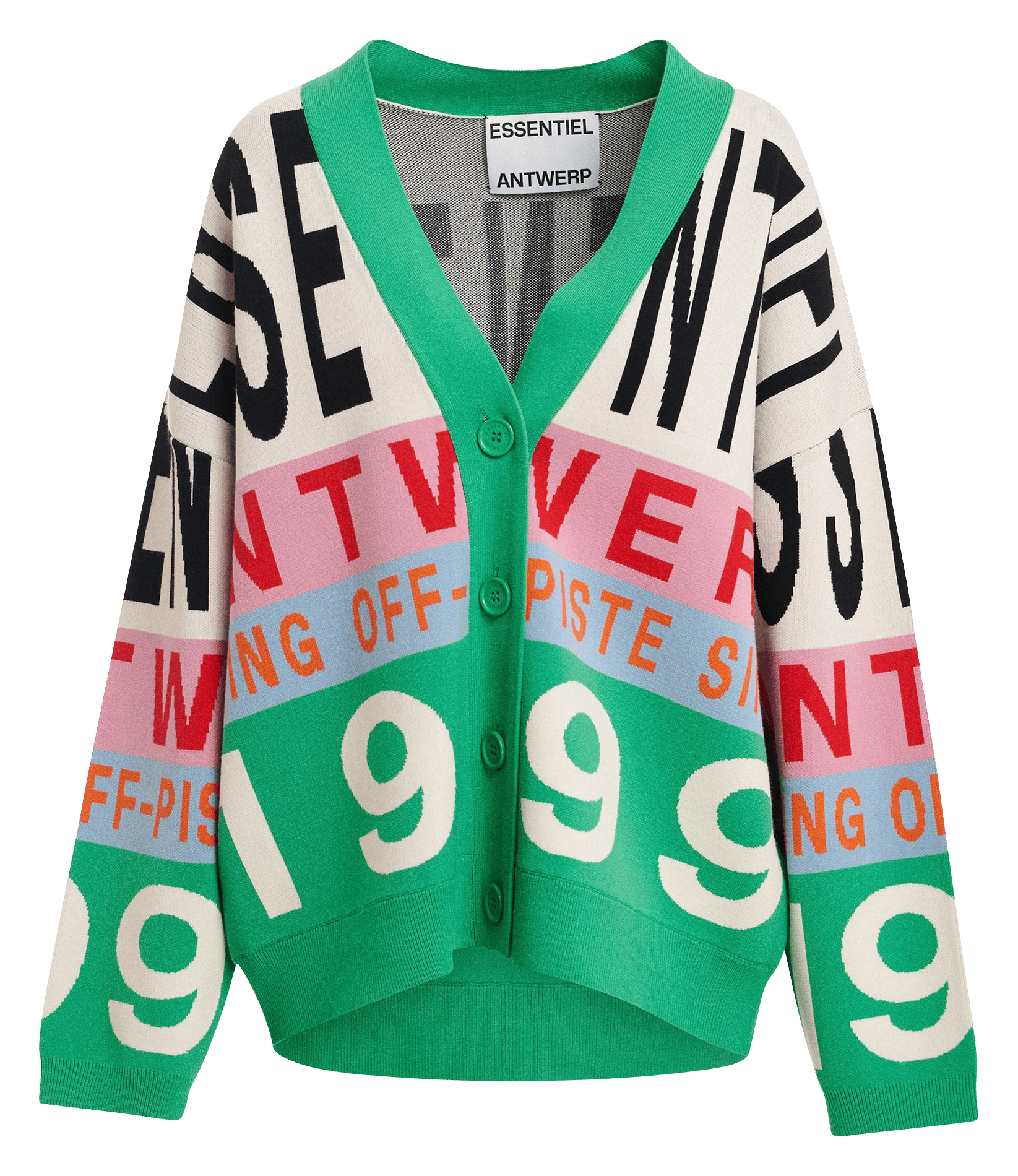 V-neck cardigan ESSENTIEL ANTWERP Green