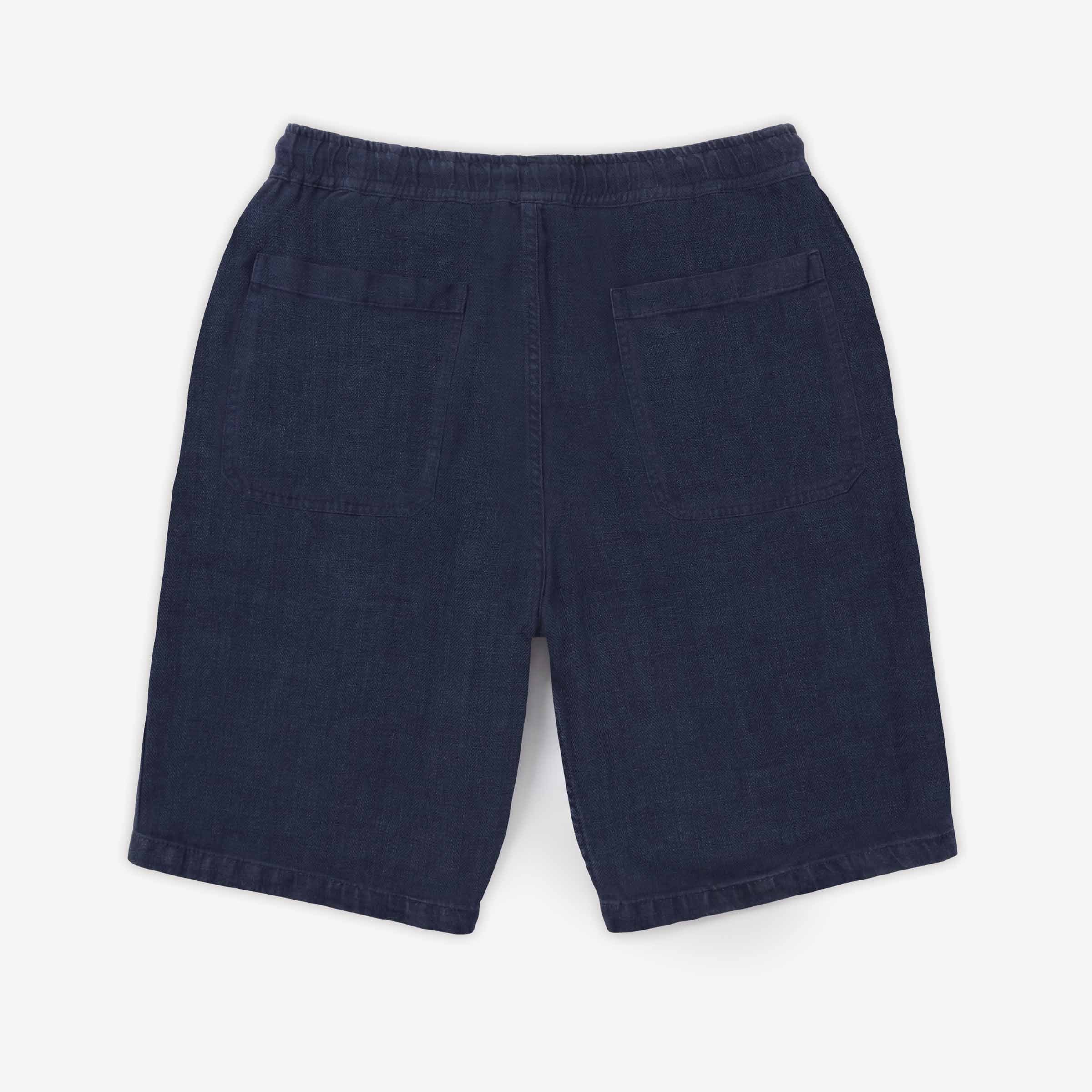 Chevron linen Bermuda shorts SERGE BLANCO Blue
