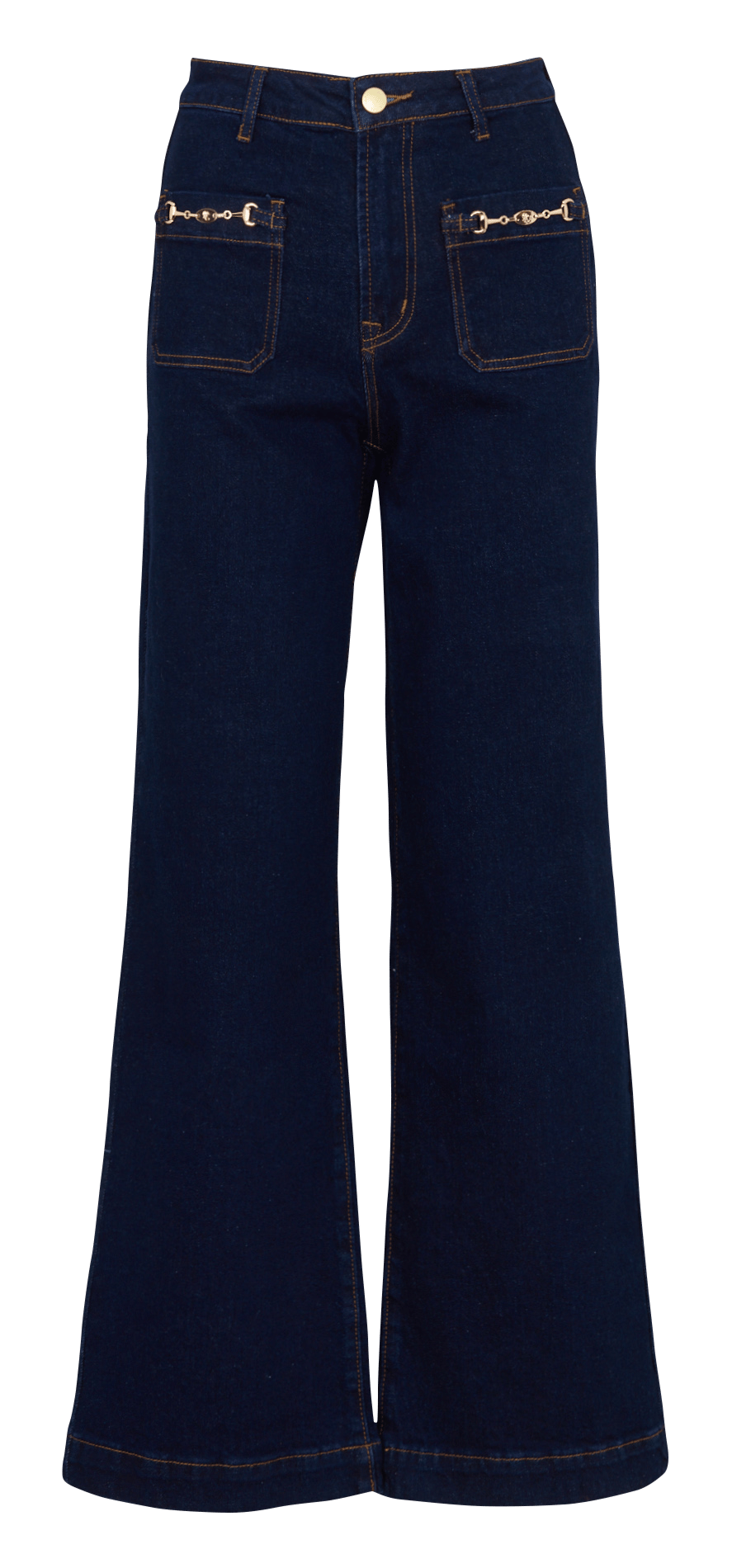 Flared jeans met hoge taille van katoenmix LA PETITE ETOILE Blauw