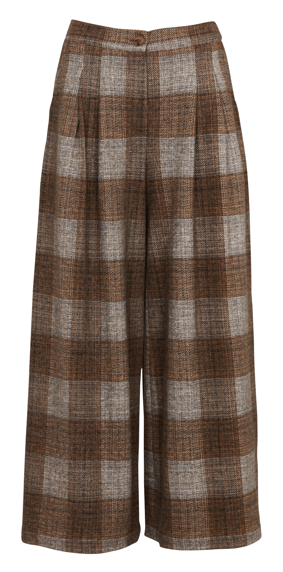 Wijde broek met motief HUMILITY Bruin