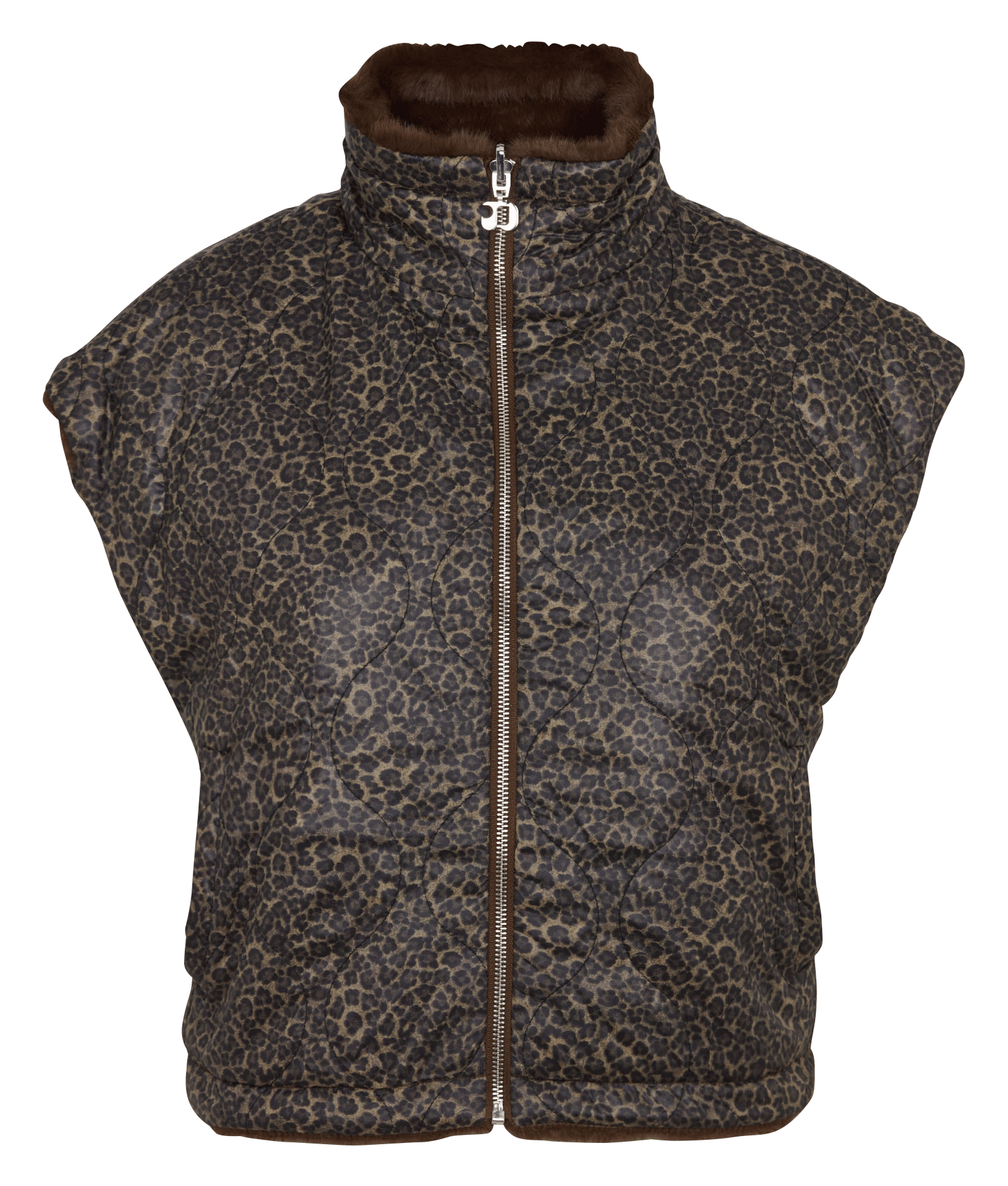 Veste sans manches droite réversible LE TEMPS DES CERISES Marron