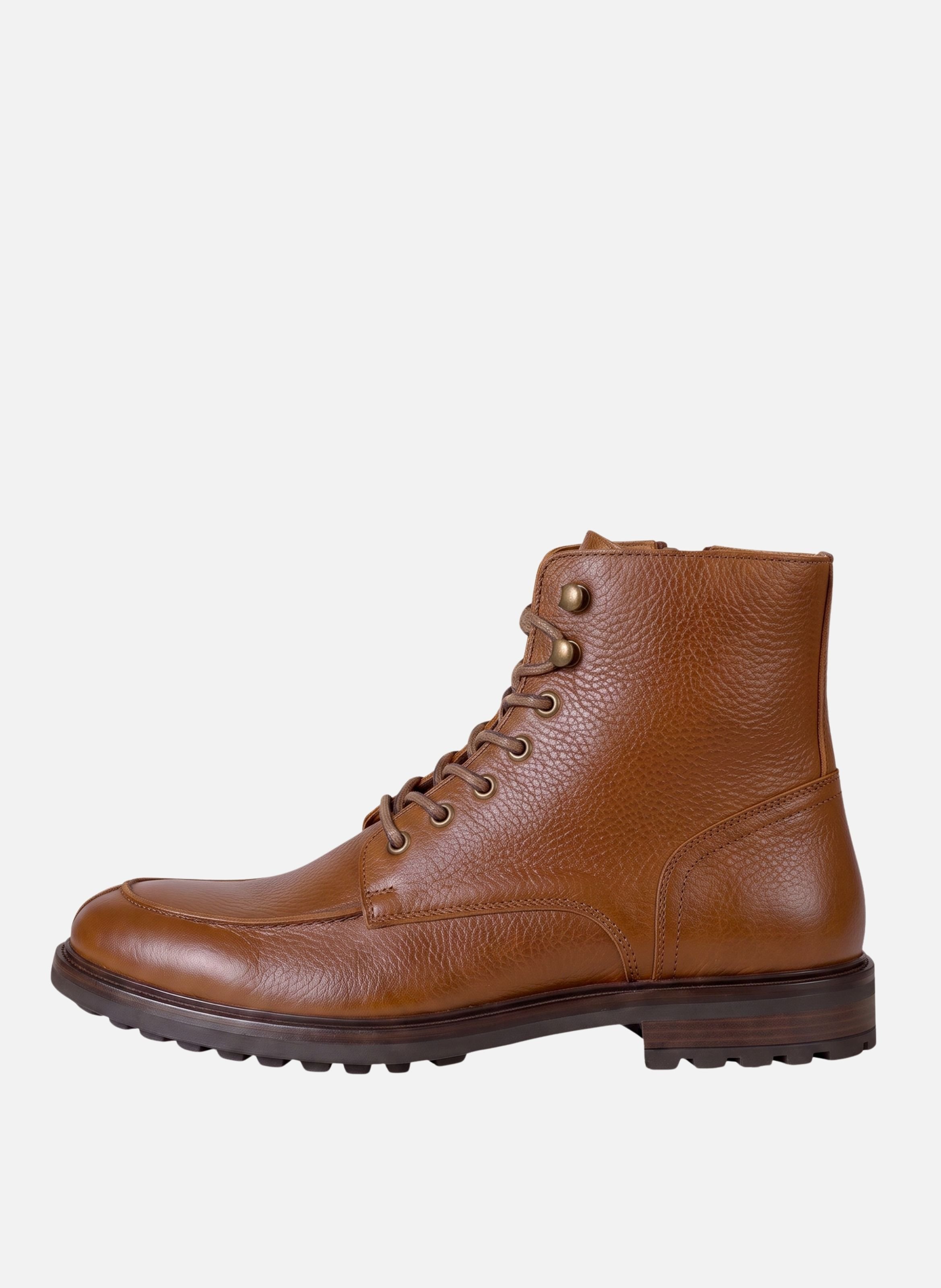Boots plateau léon cuir grainé JULES & JENN Beige