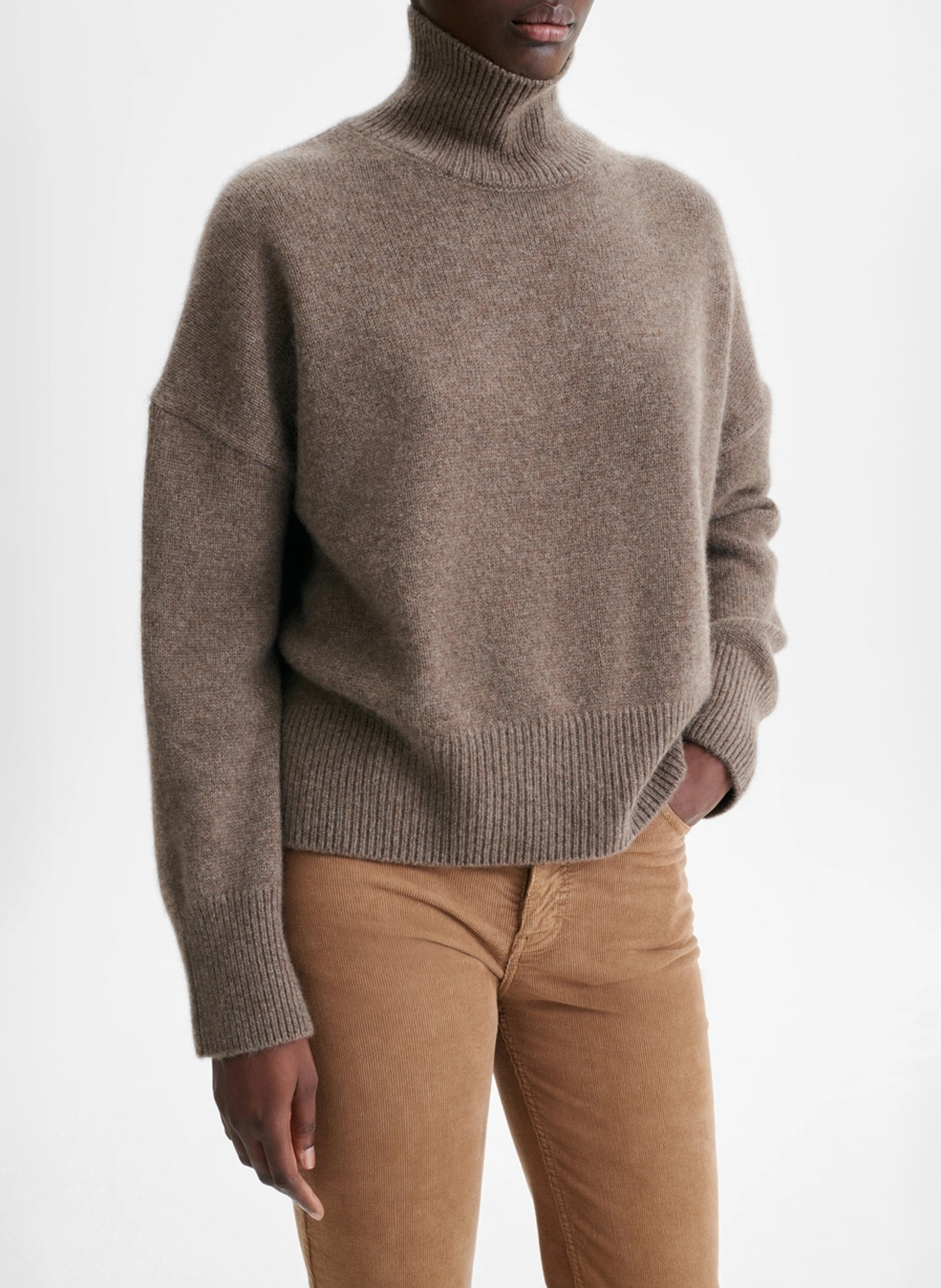 Loose-fit high-neck cashmere sweater | Beige VANESSA BRUNO Women