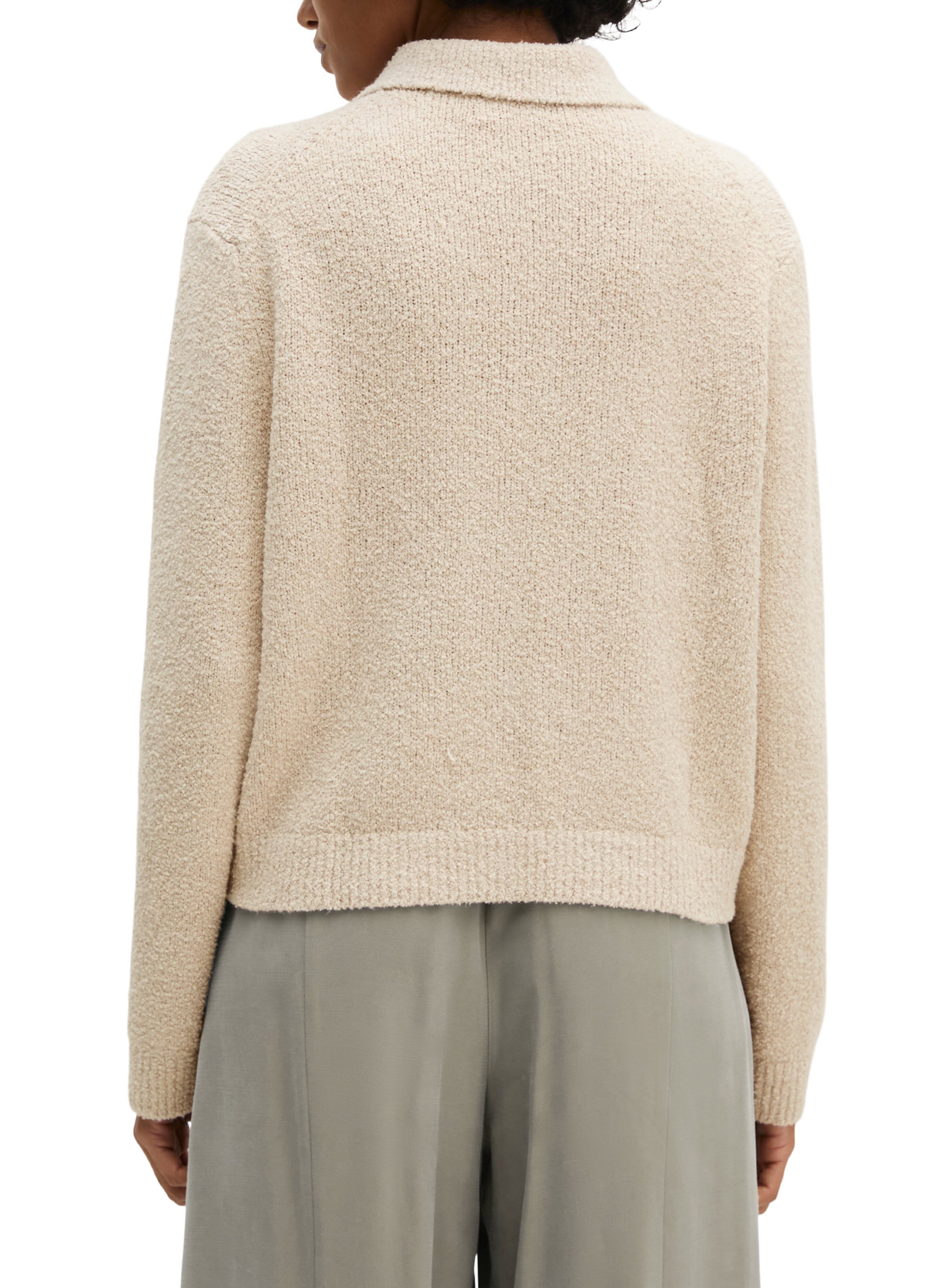Straight-fit sweater with a classic neckline in a cotton blend MARC O'POLO Beige