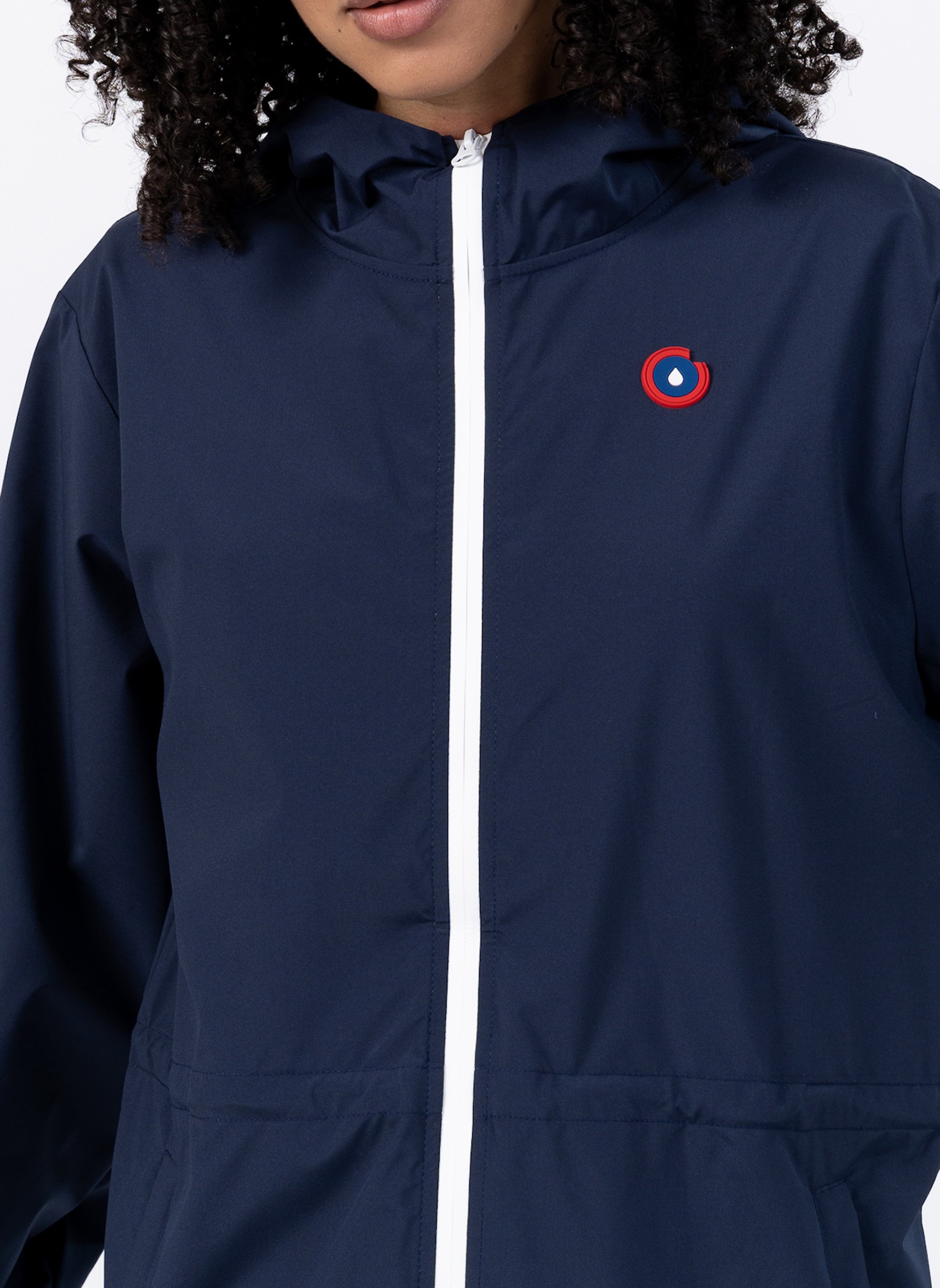 Imperméable long à capuche convertible  FLOTTE Bleu