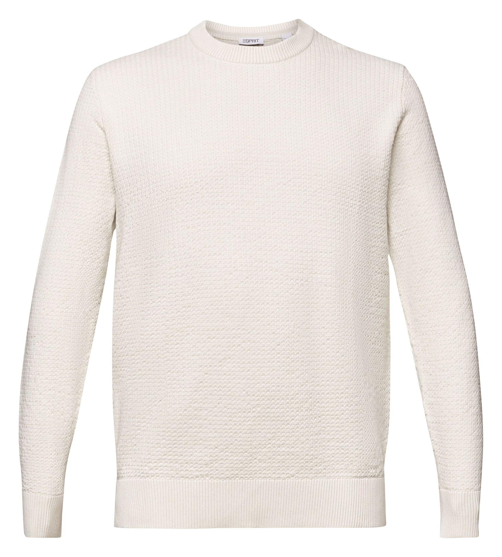 Organic cotton round-neck sweater ESPRIT White