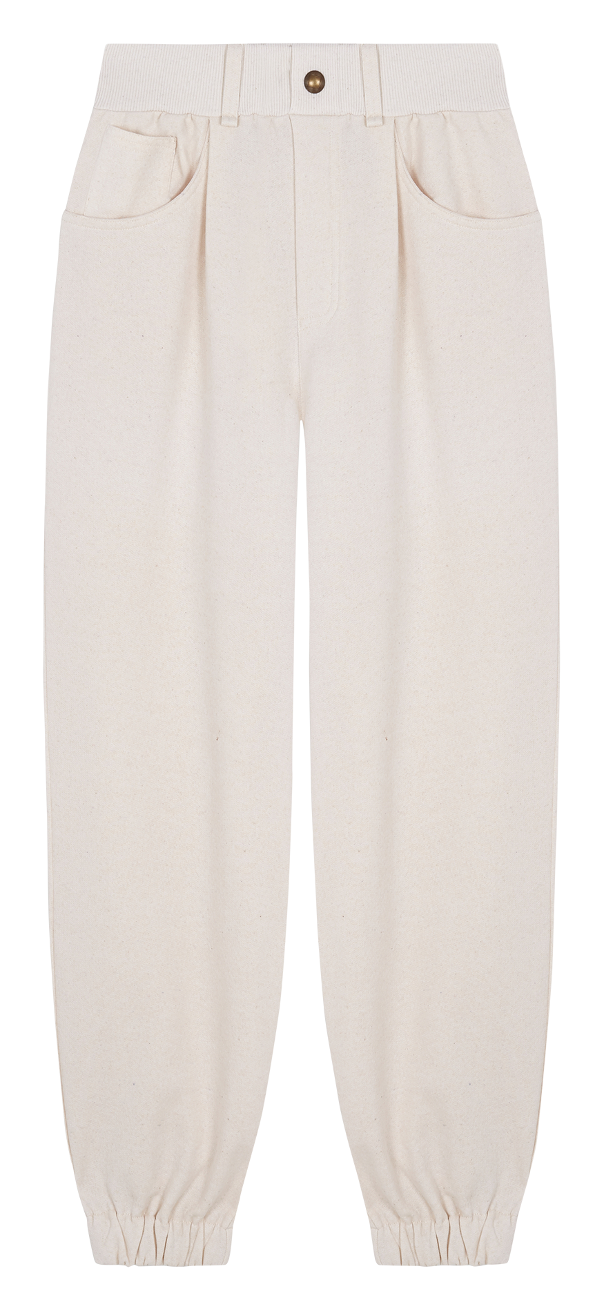 High-waisted cotton-blend track suit THE LABEL EDITION White