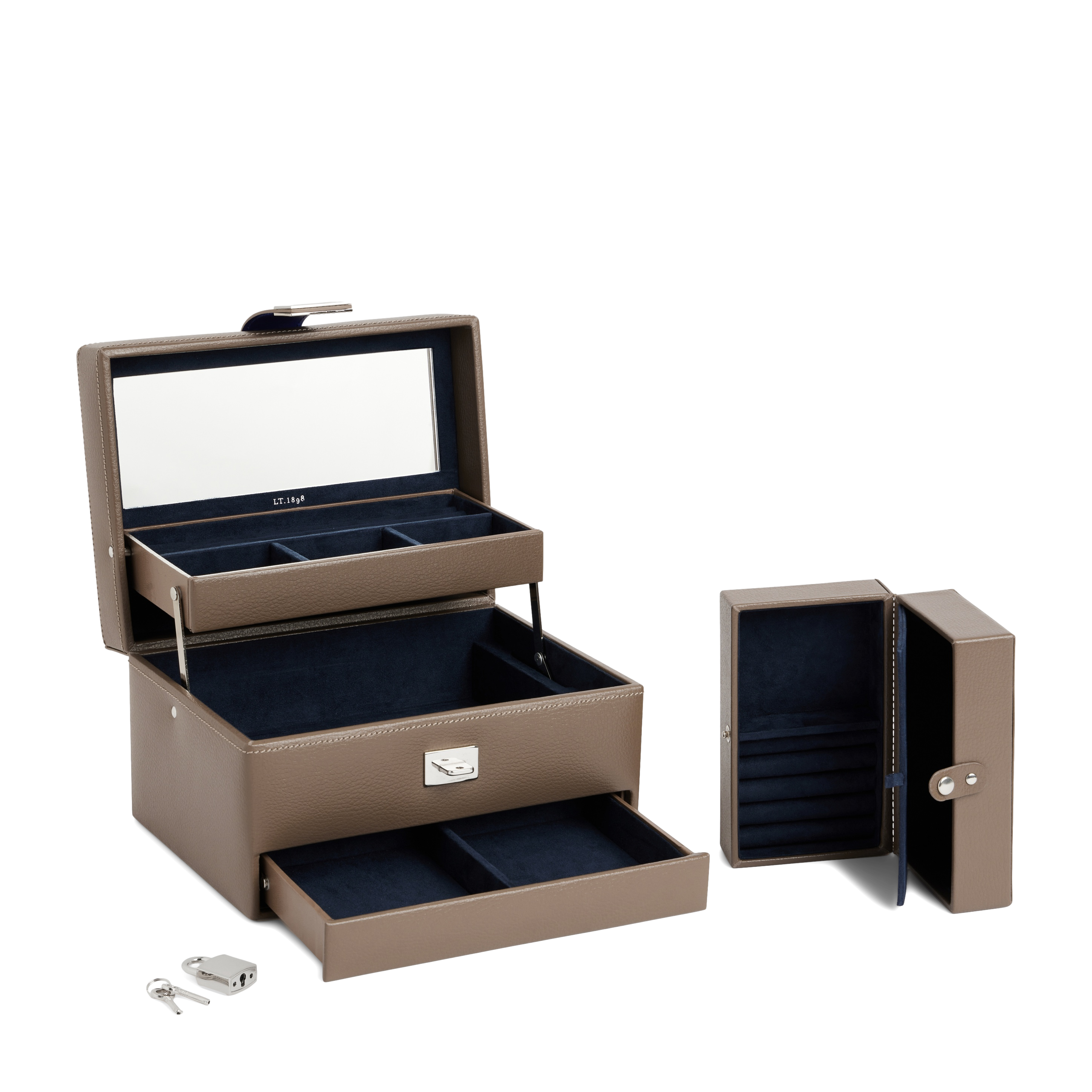 Medium-sized leather jewelry box LE TANNEUR Brown