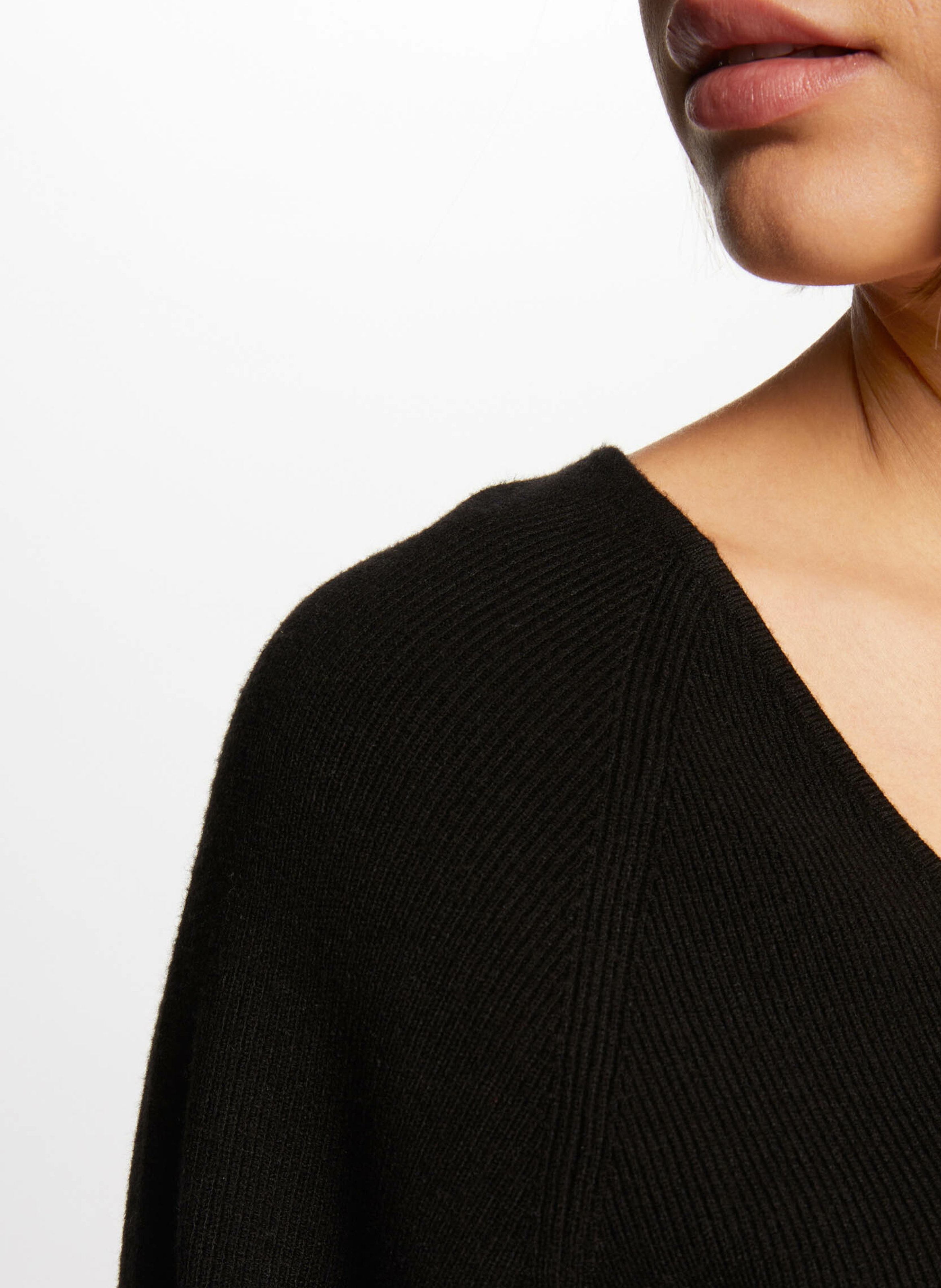 Pull droit en fine maille MORGAN Noir