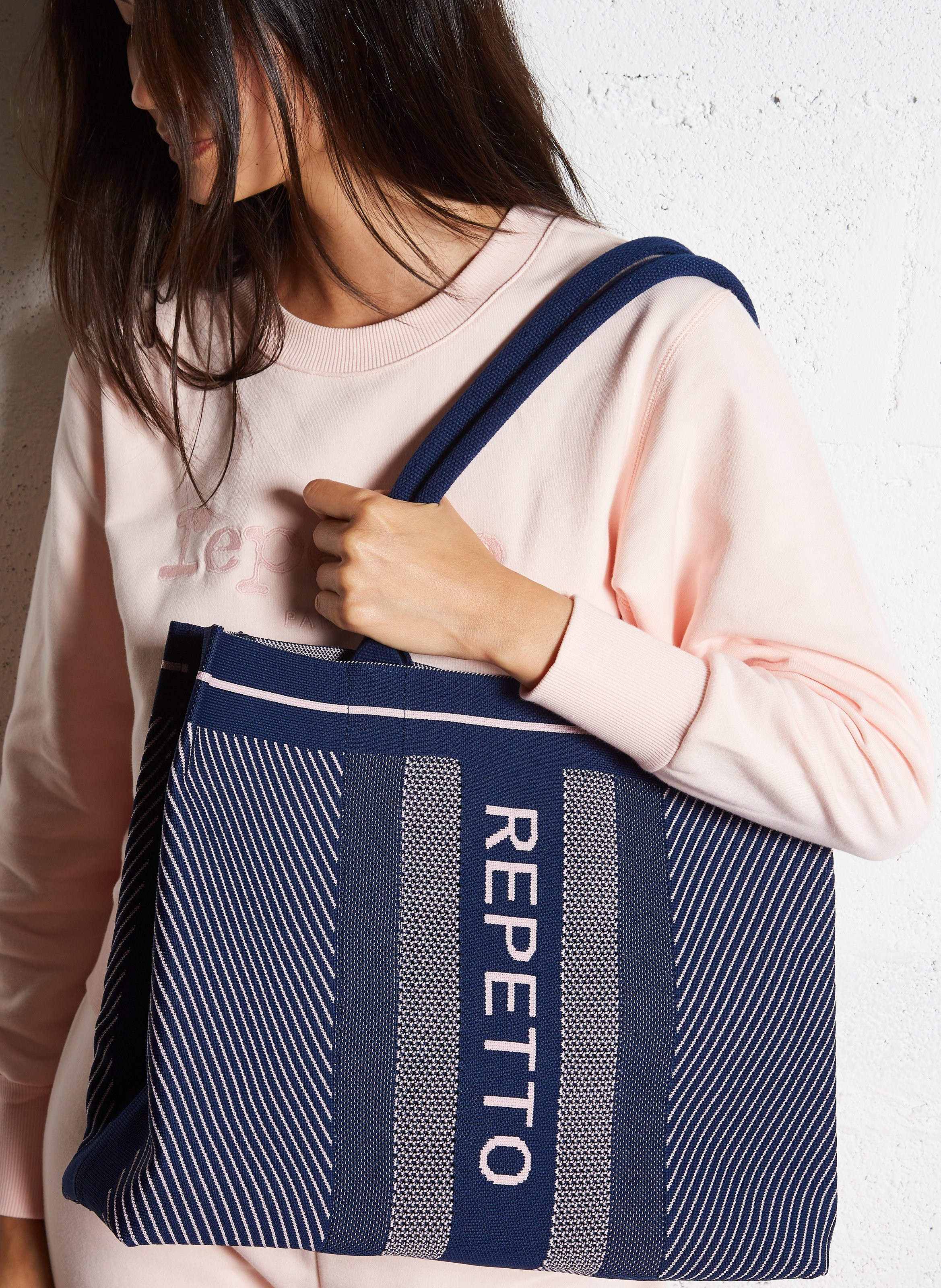 Shopper van gebreide stof REPETTO Blauw