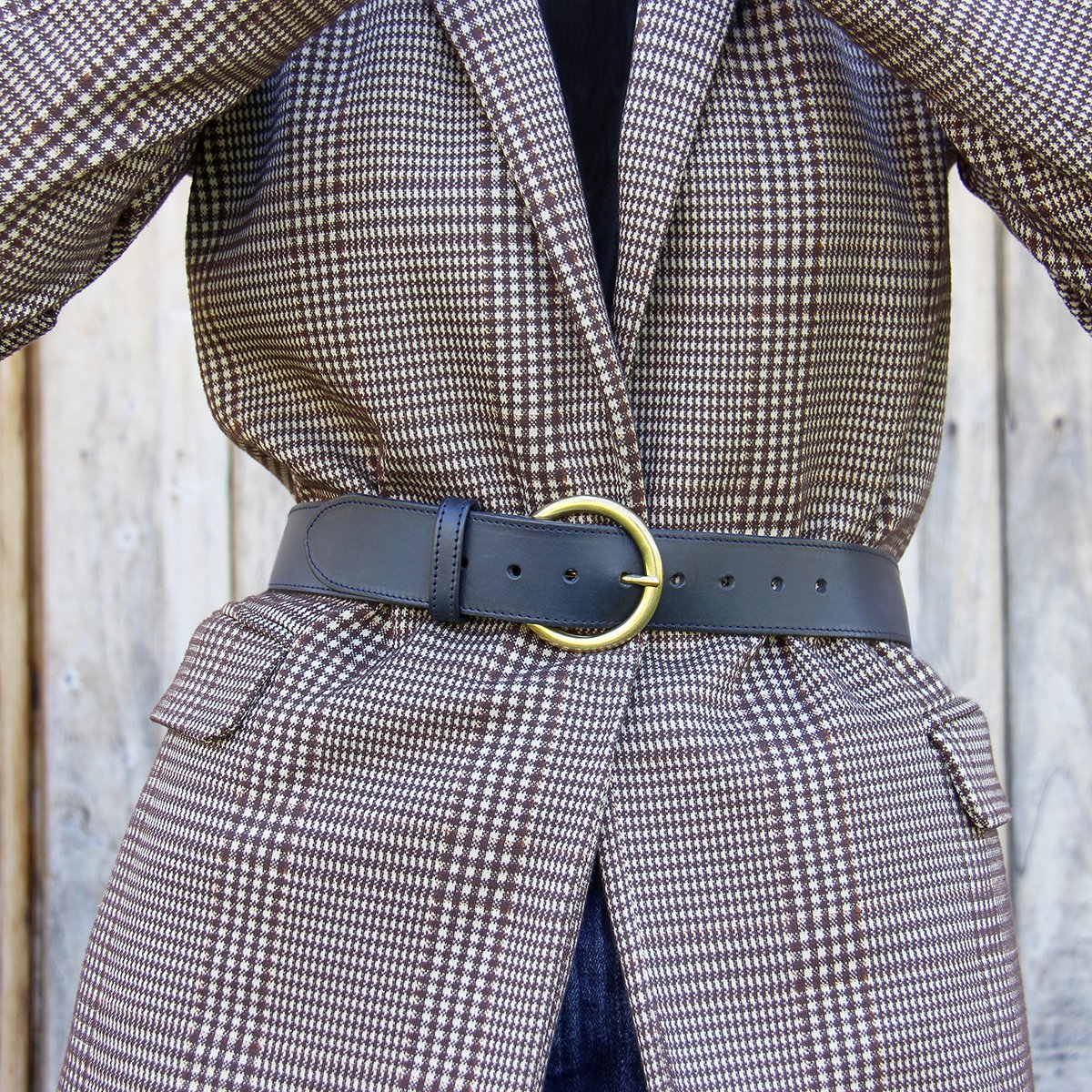 Smooth leather bohemian belt JULES & JENN Blue