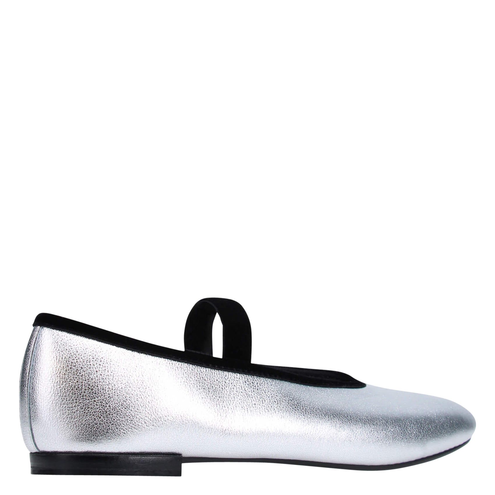 Metallic leather ballet pumps REPETTO Silver