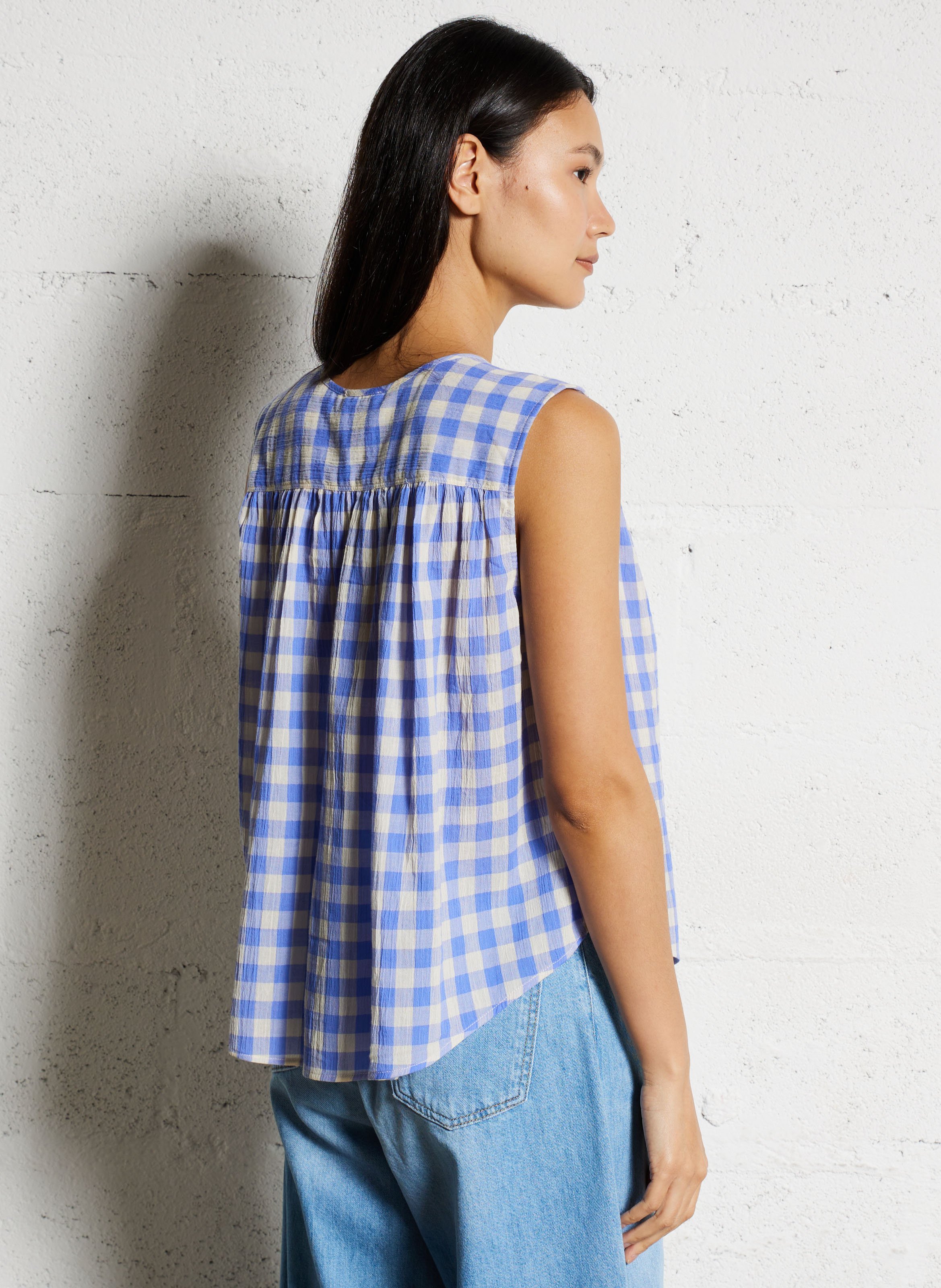 Top sans manches à carreaux BELLEROSE Vert