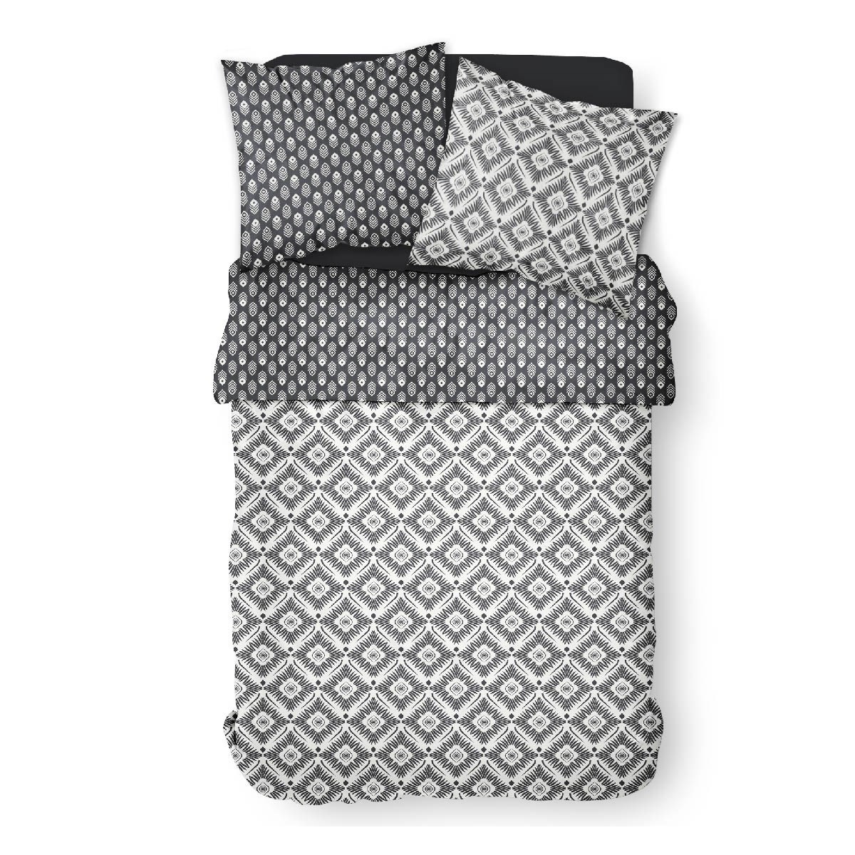 Printed cotton bedding set TODAY LINGE DE MAISON White