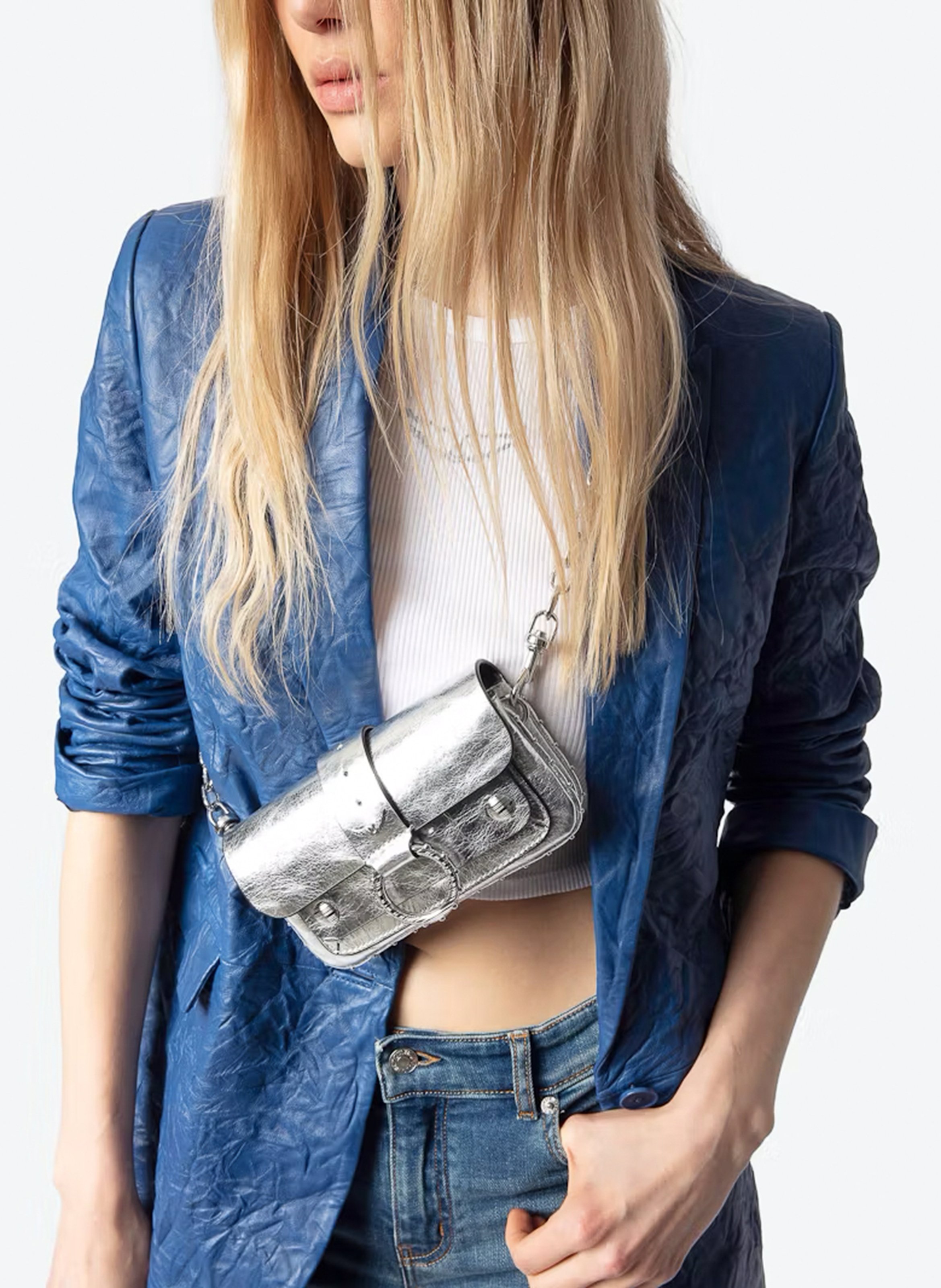 Leather shoulder bag ZADIG&VOLTAIRE Grey