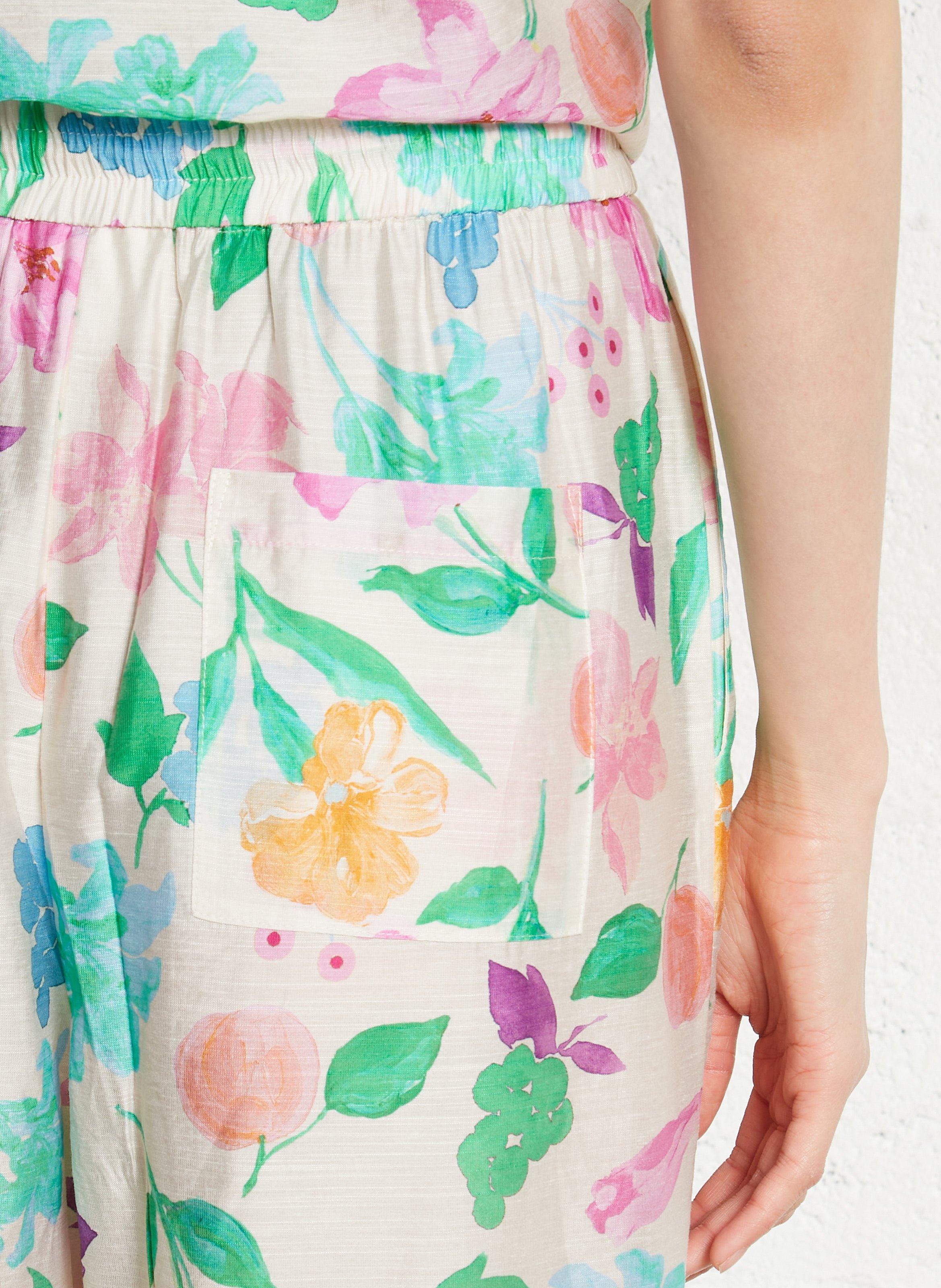 Rechte, soepelvallende broek met bloemenprint  FABIENNE CHAPOT Beige