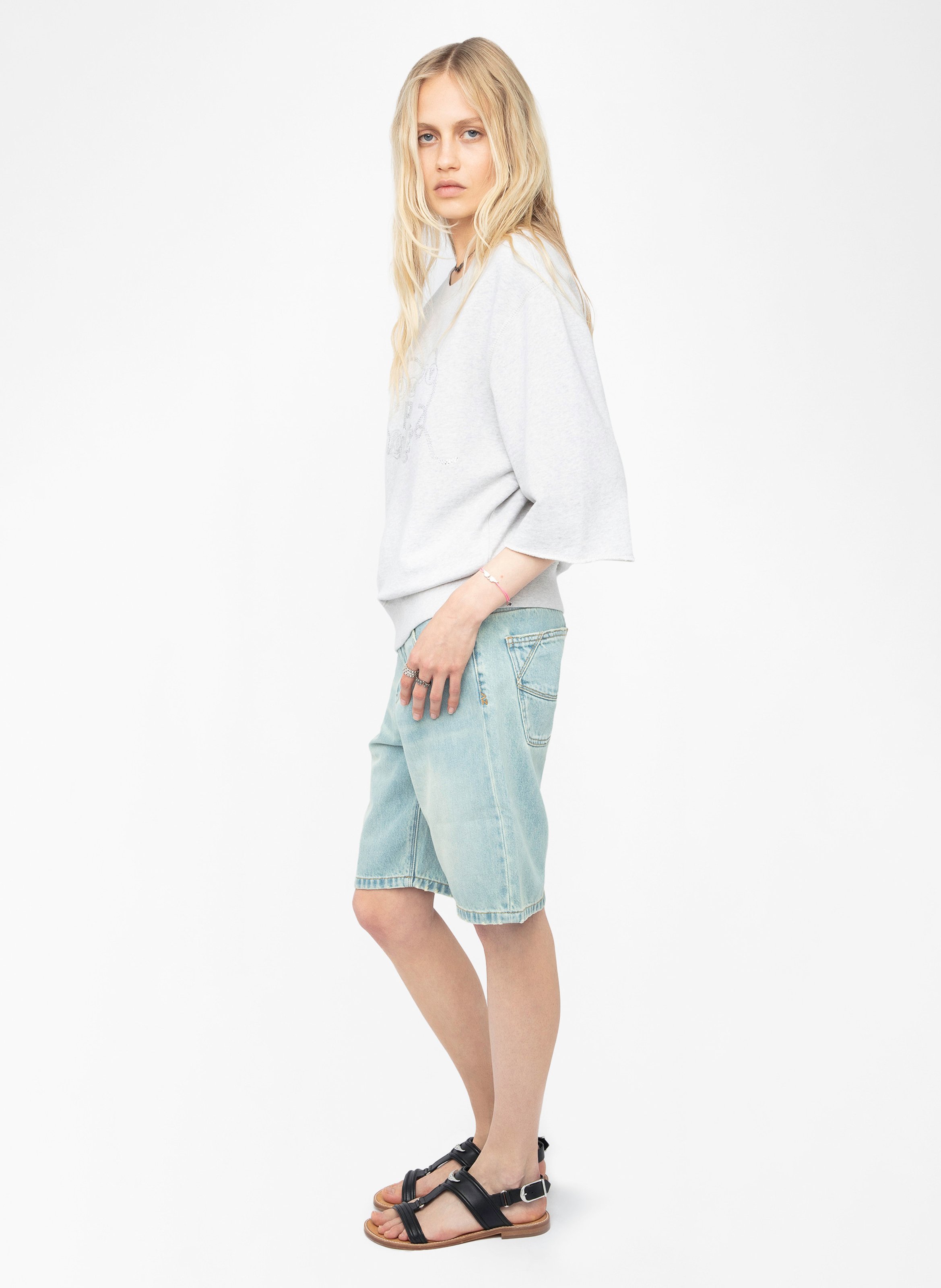 Sweat col rond en coton ZADIG&VOLTAIRE Gris