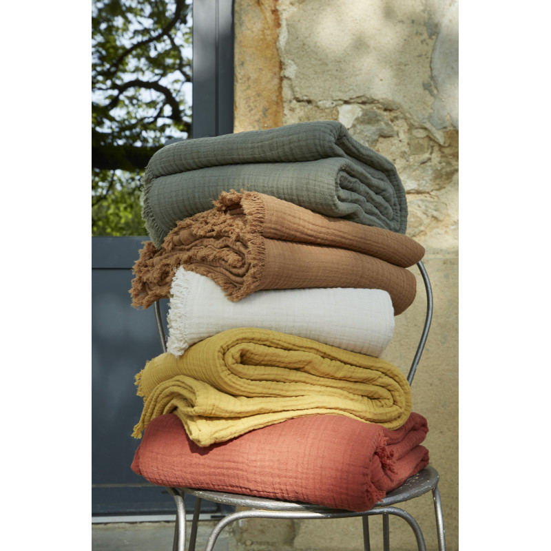 Pure cotton plaid L'EFFET PAPILLON Green