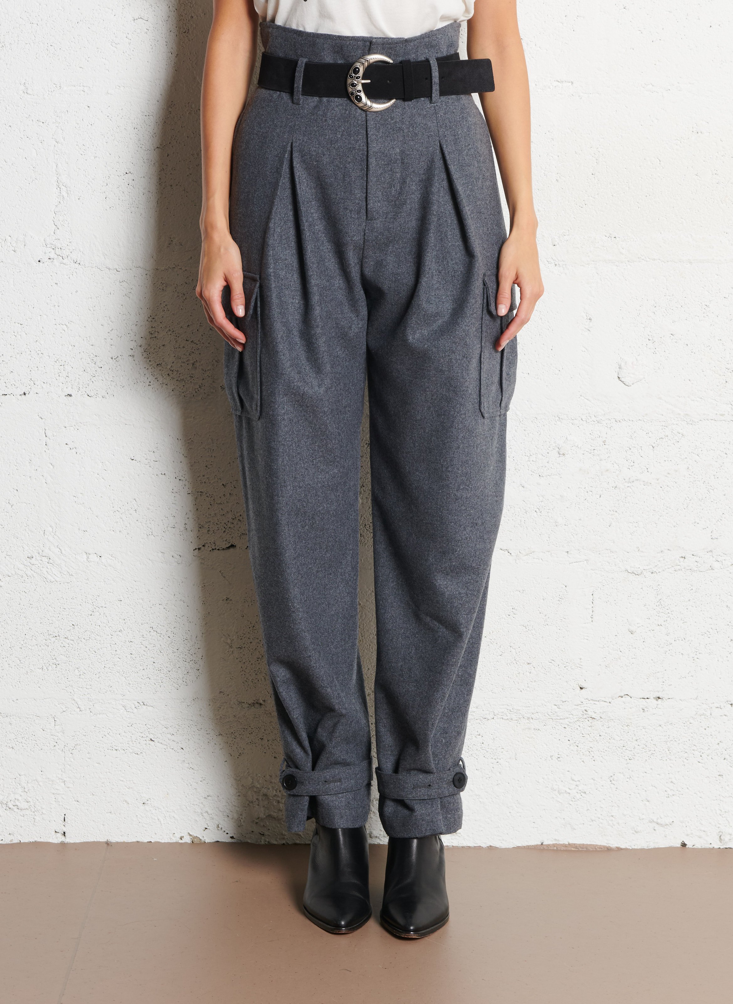 Straight wool trousers IKKS Grey
