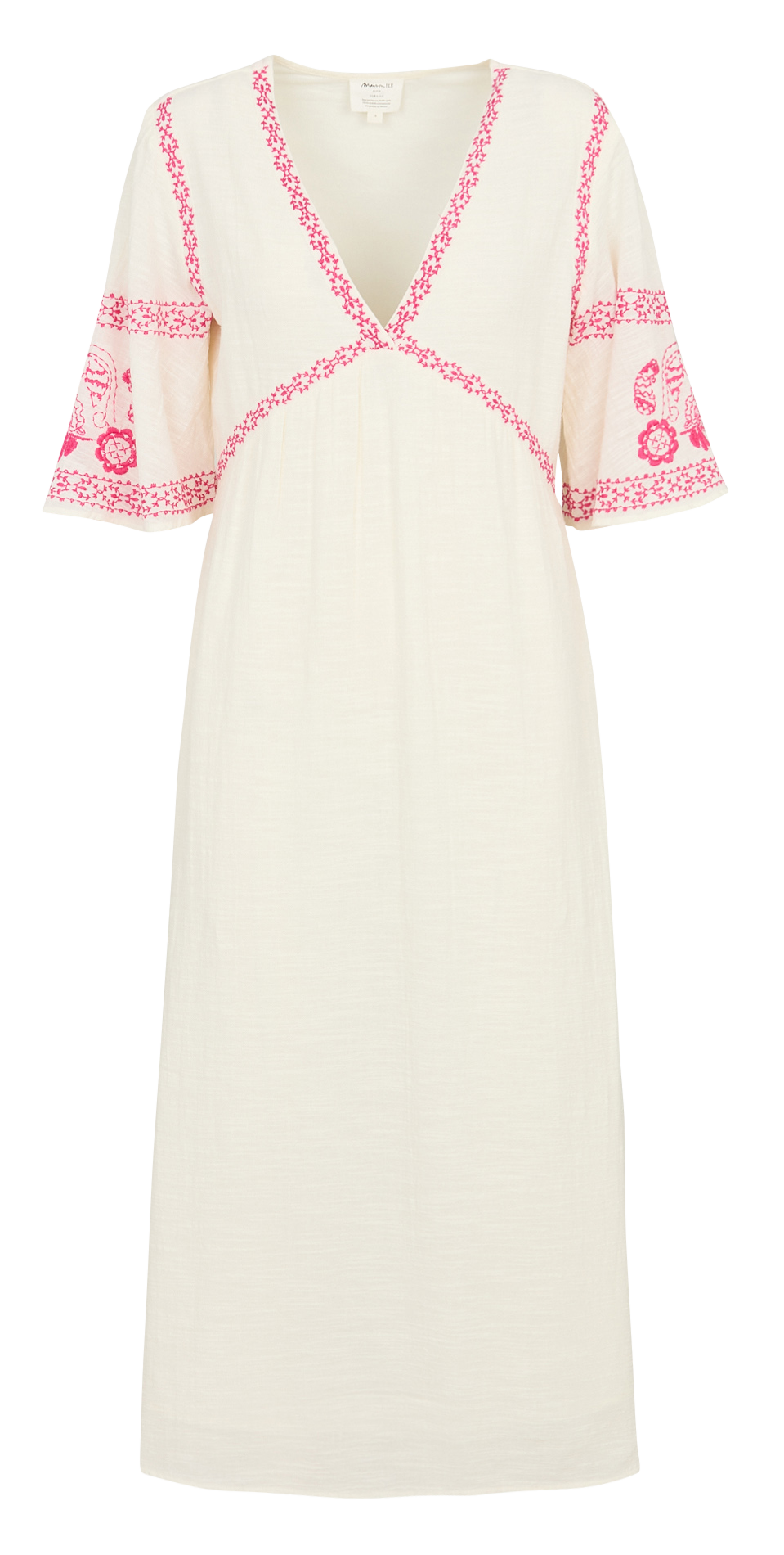 Embroidered cotton midi dress MAISON 123 Pink