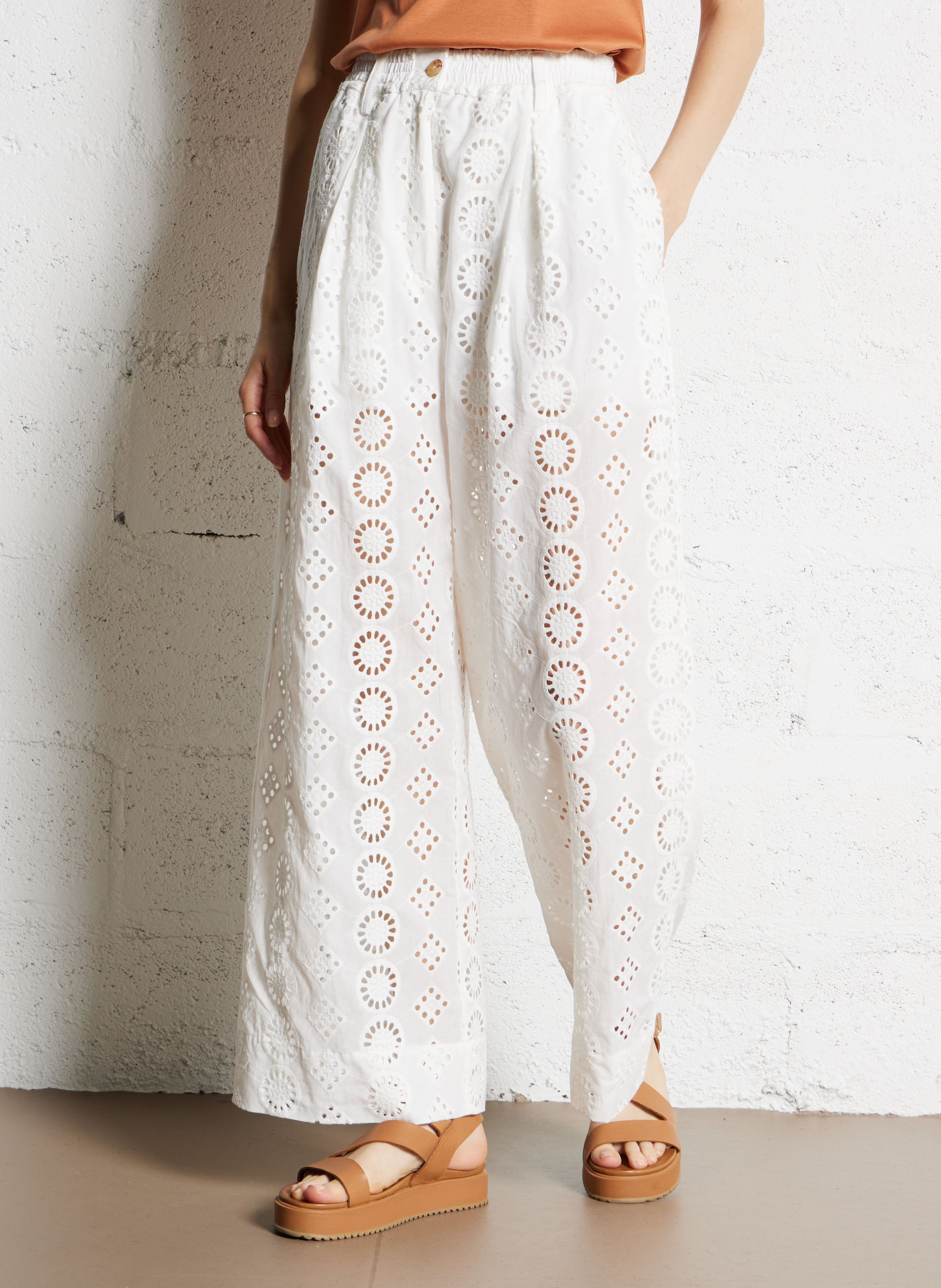 Pantalones Anchos Pantalon Lino Blanco El Corte Ingles Pantalón