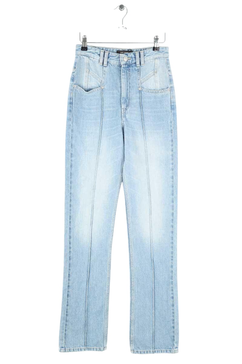 Cotton straight jeans ISABEL MARANT - Seconde Main Blue
