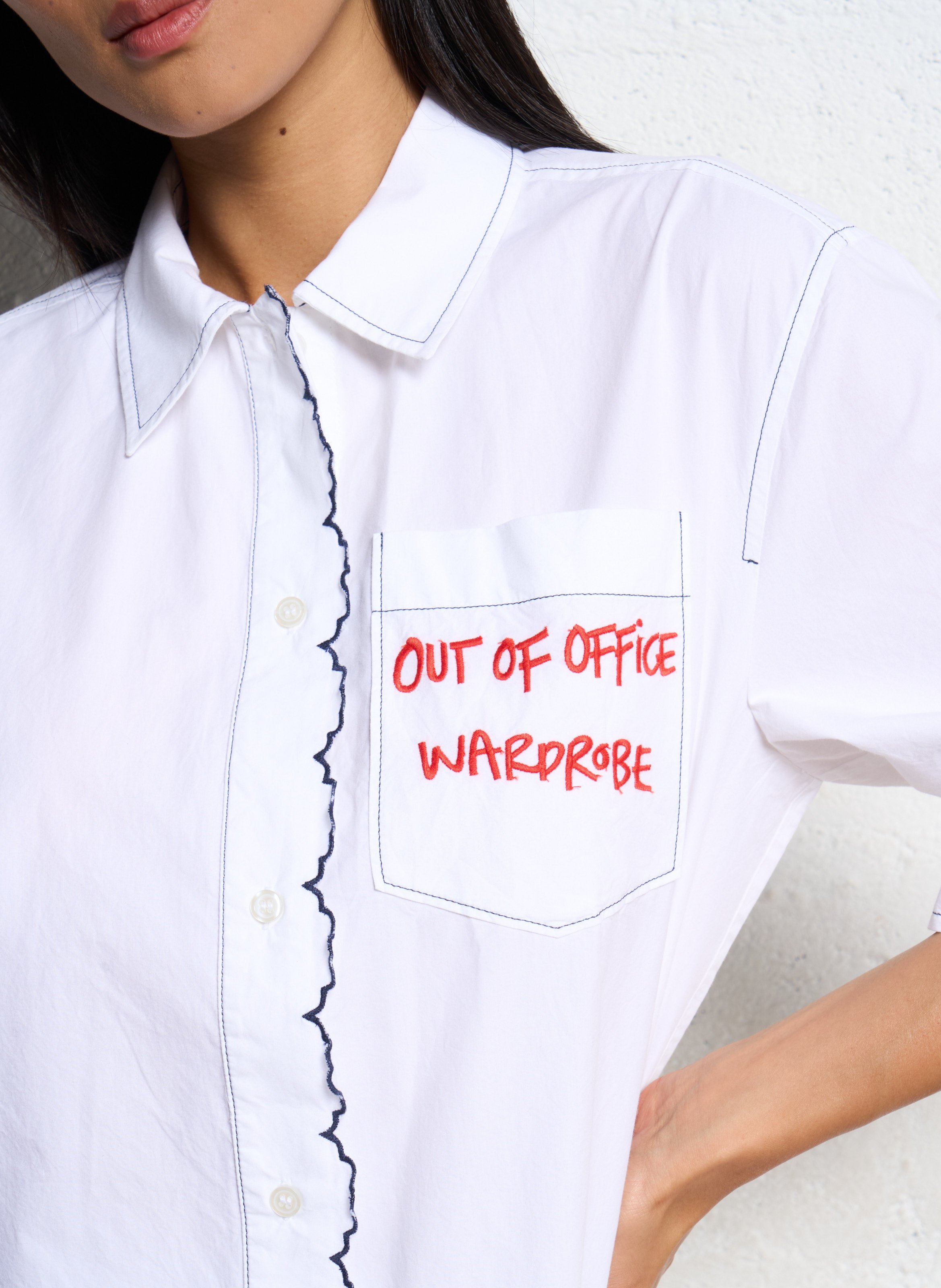 Bio-Baumwollbluse mit klassischem Kragen STELLA NOVA Weiss