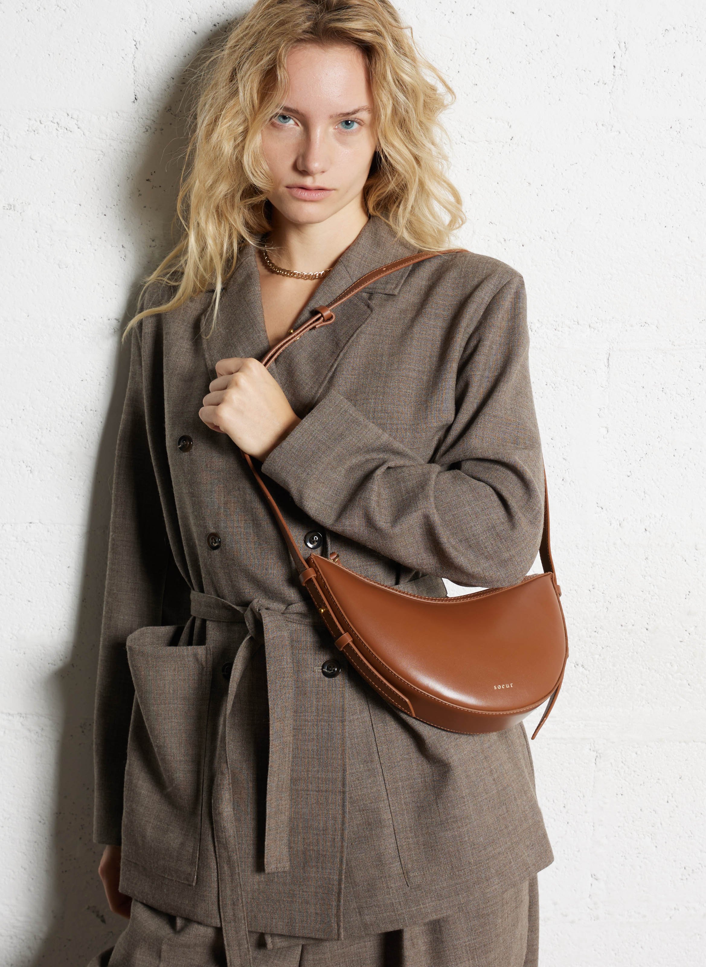 A-line leather skirt SOEUR Beige