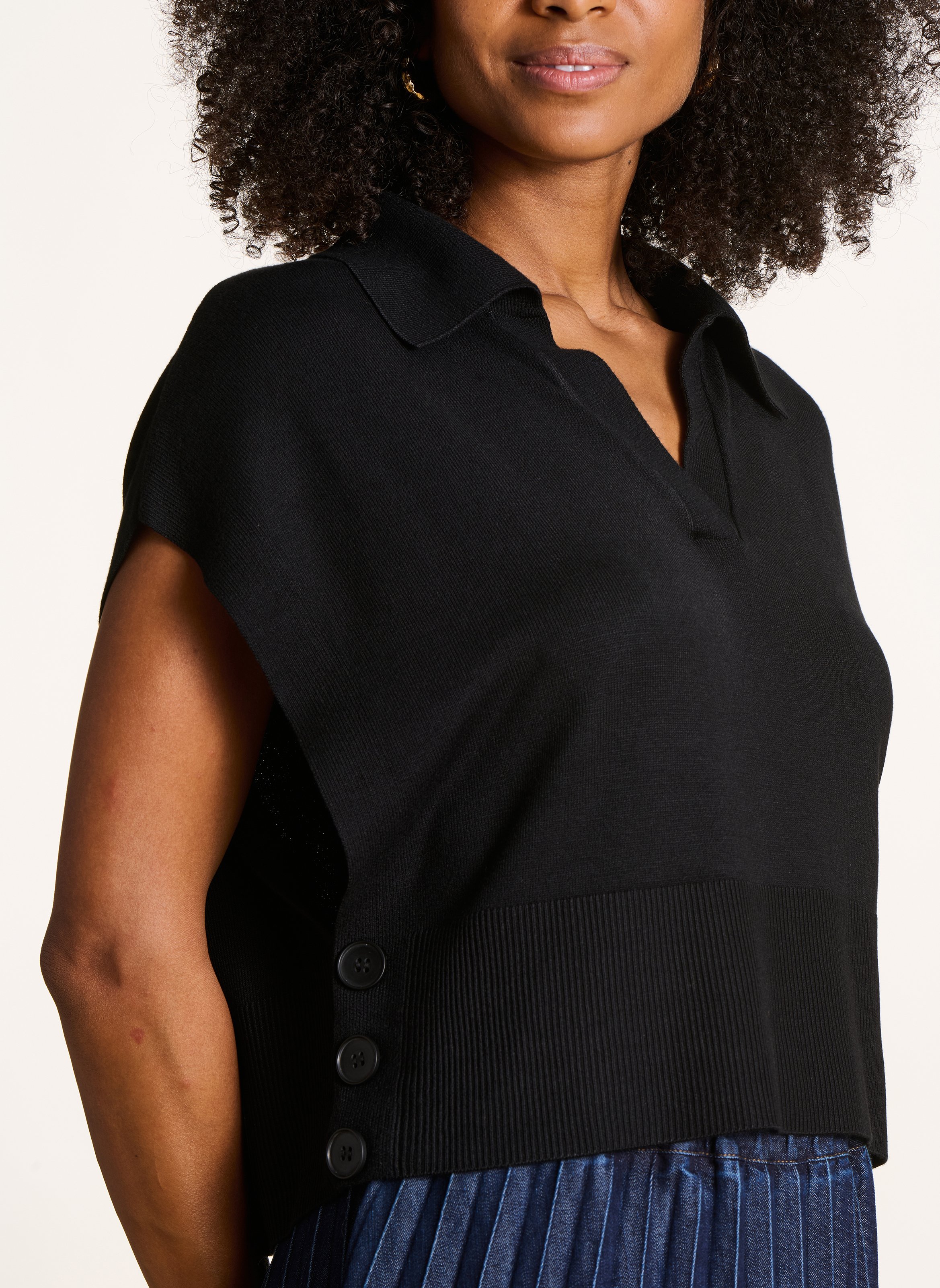 Oversized polo neck sweater LA FEE MARABOUTEE Black