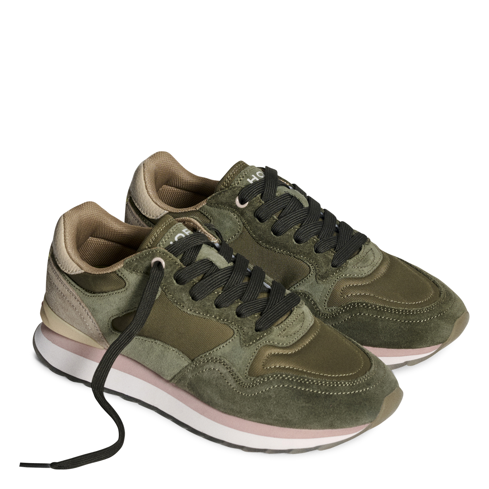 Low-top dual-material sneakers HOFF Khaki