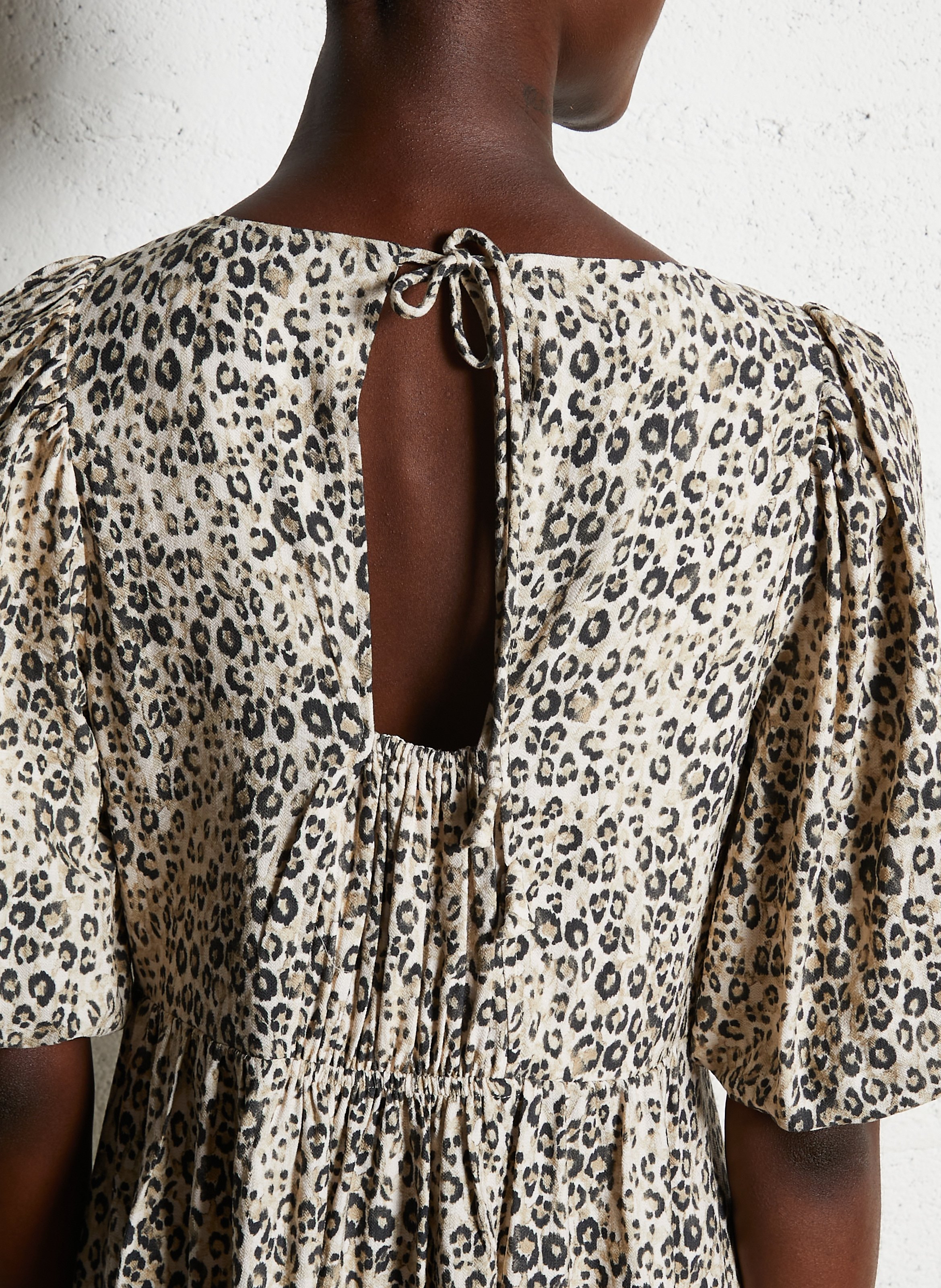 Robe longue col V imprimée MAISON 123 Blanc