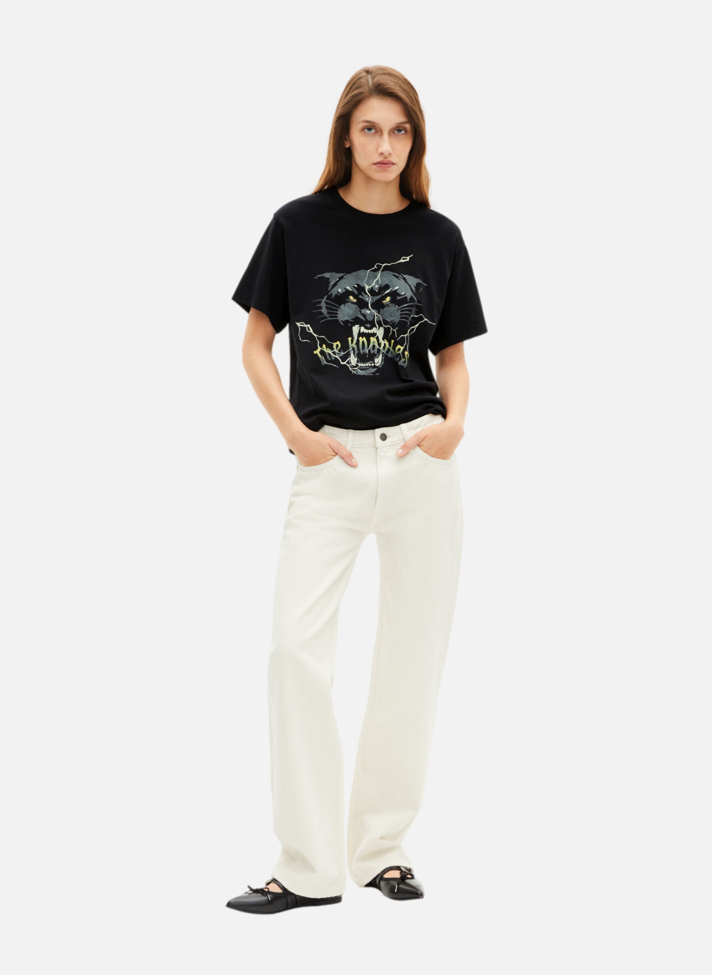 T-shirt with rhinestone screen print THE KOOPLES Black