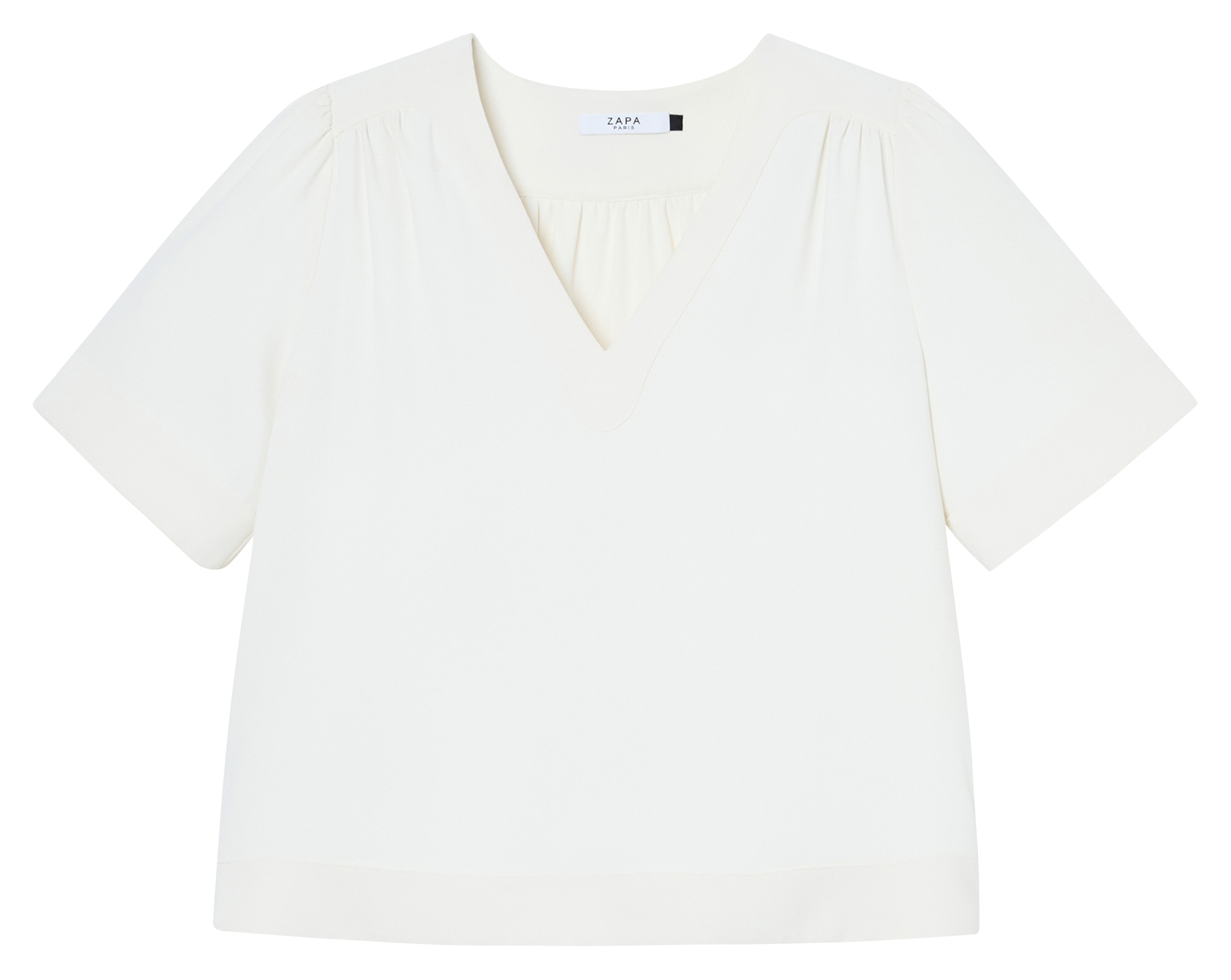 Top oversize col V ZAPA Blanc