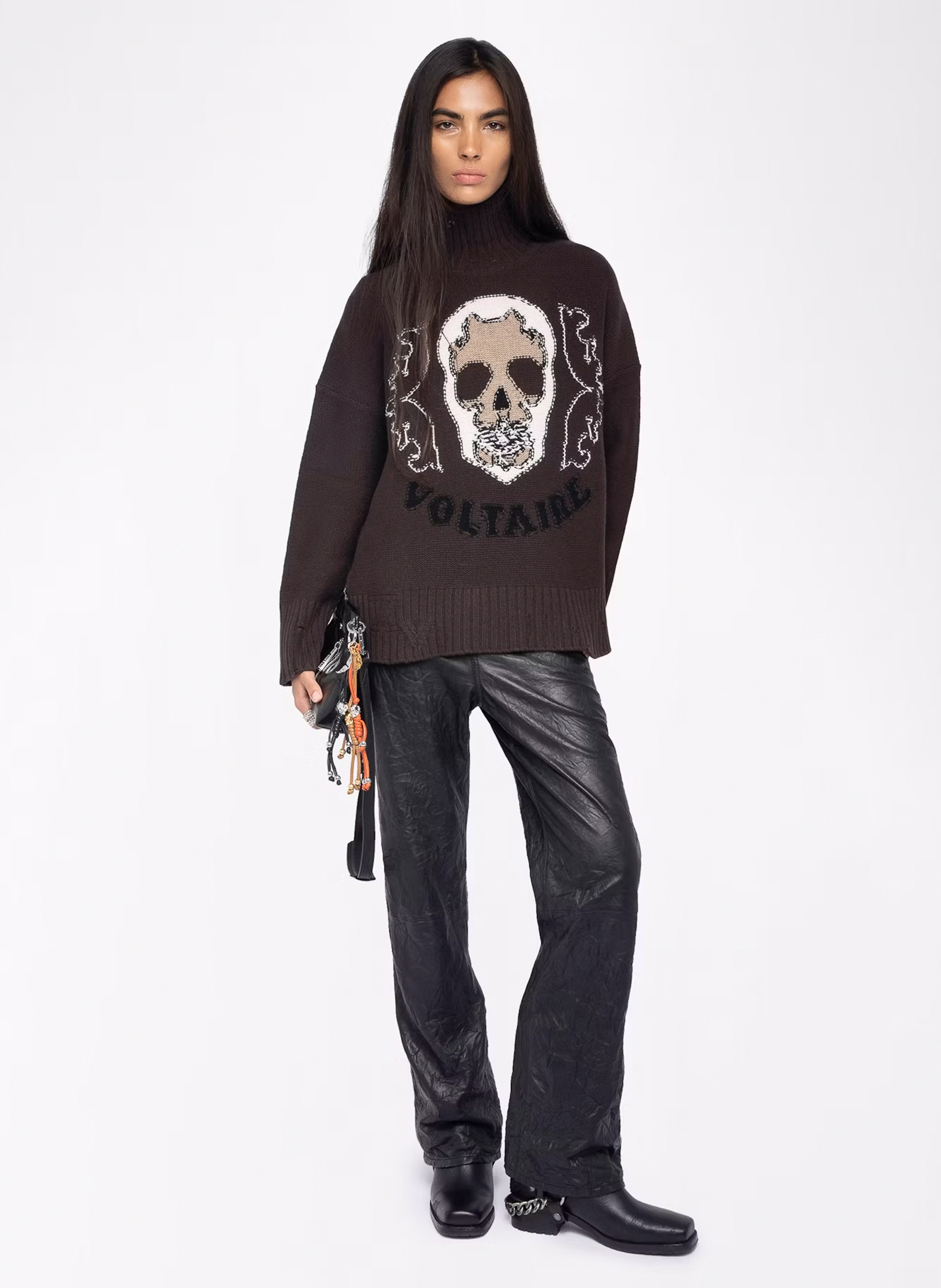 Printed wool high-neck jumper ZADIG&VOLTAIRE Brown