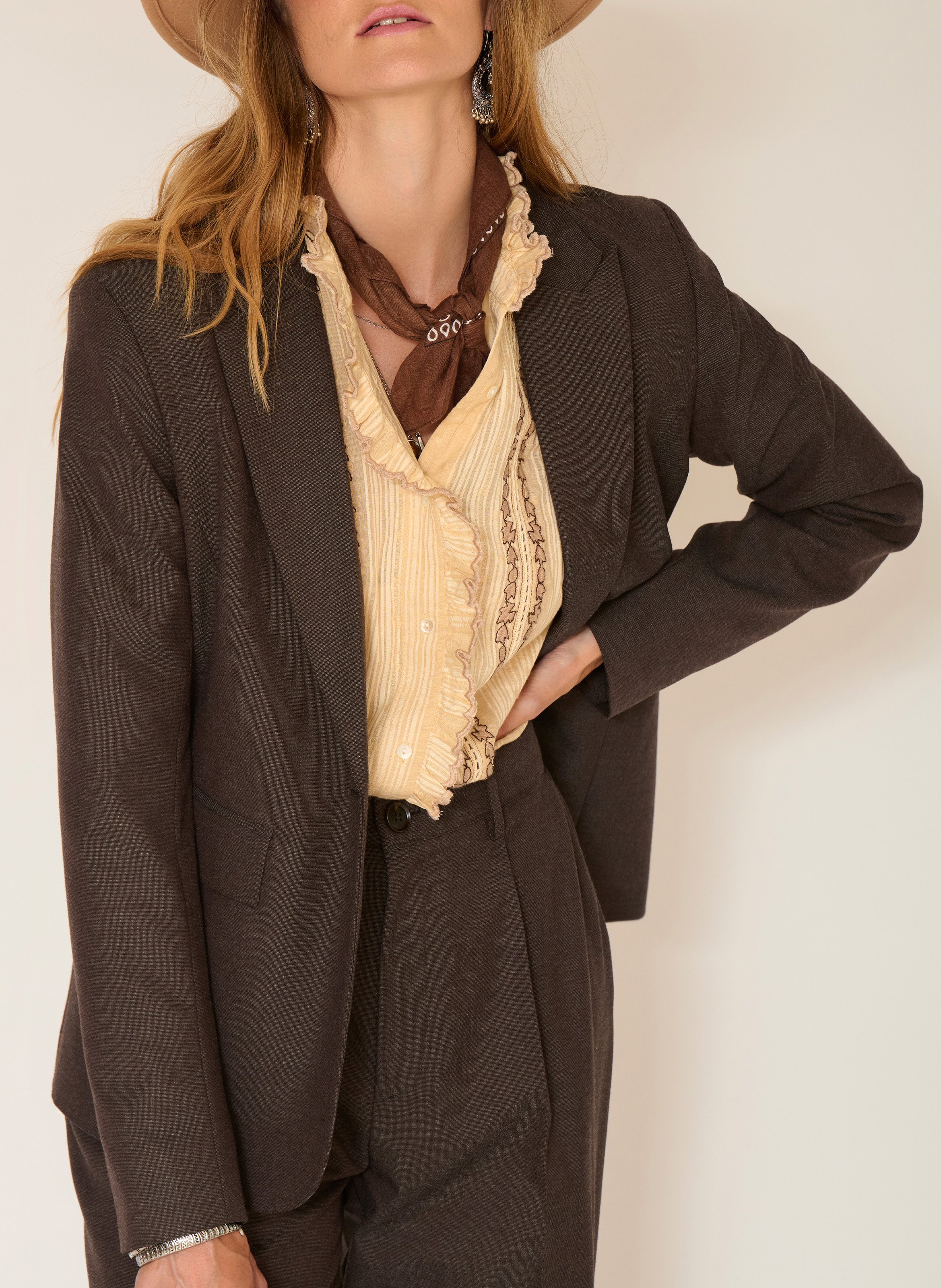 Veste col tailleur  MKT Marron