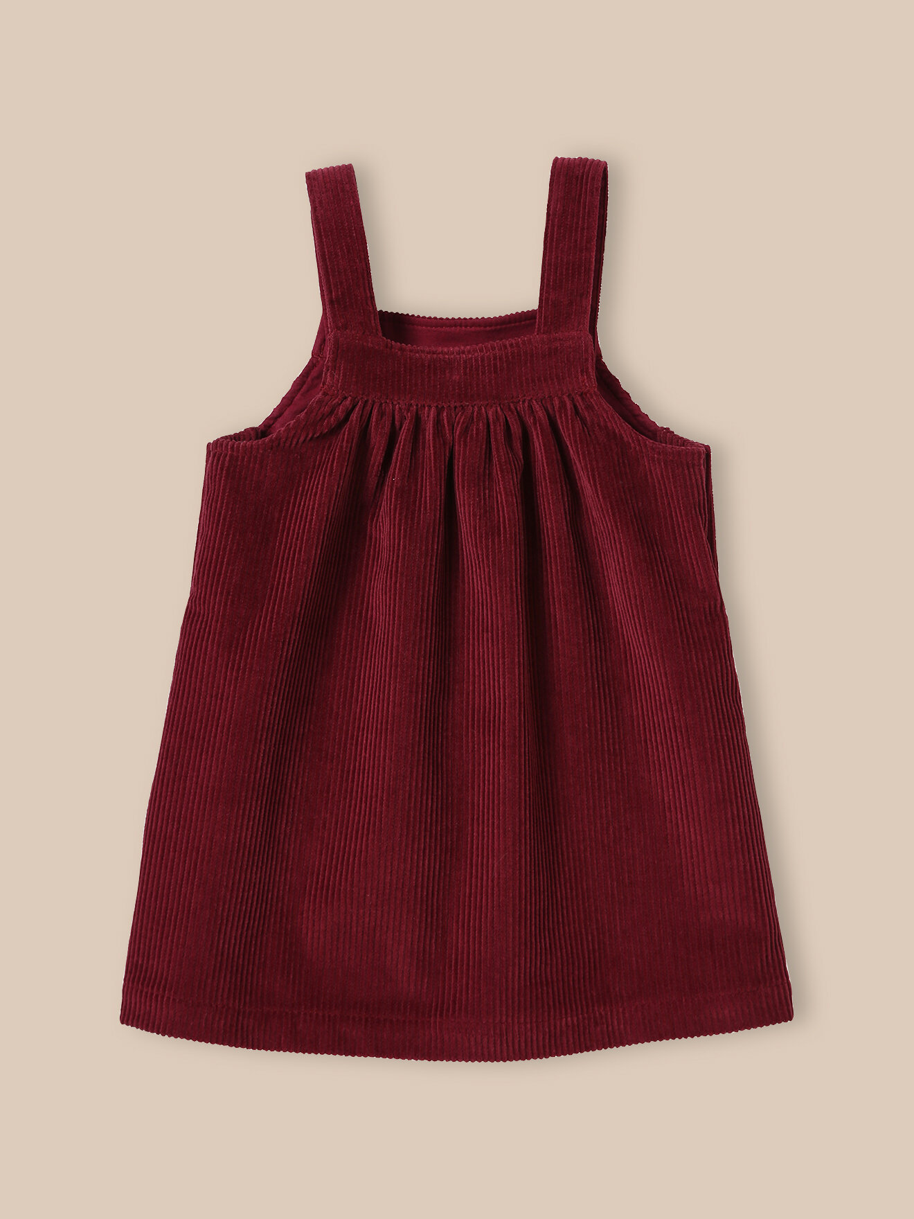 Corduroy pinafore dress CYRILLUS Red