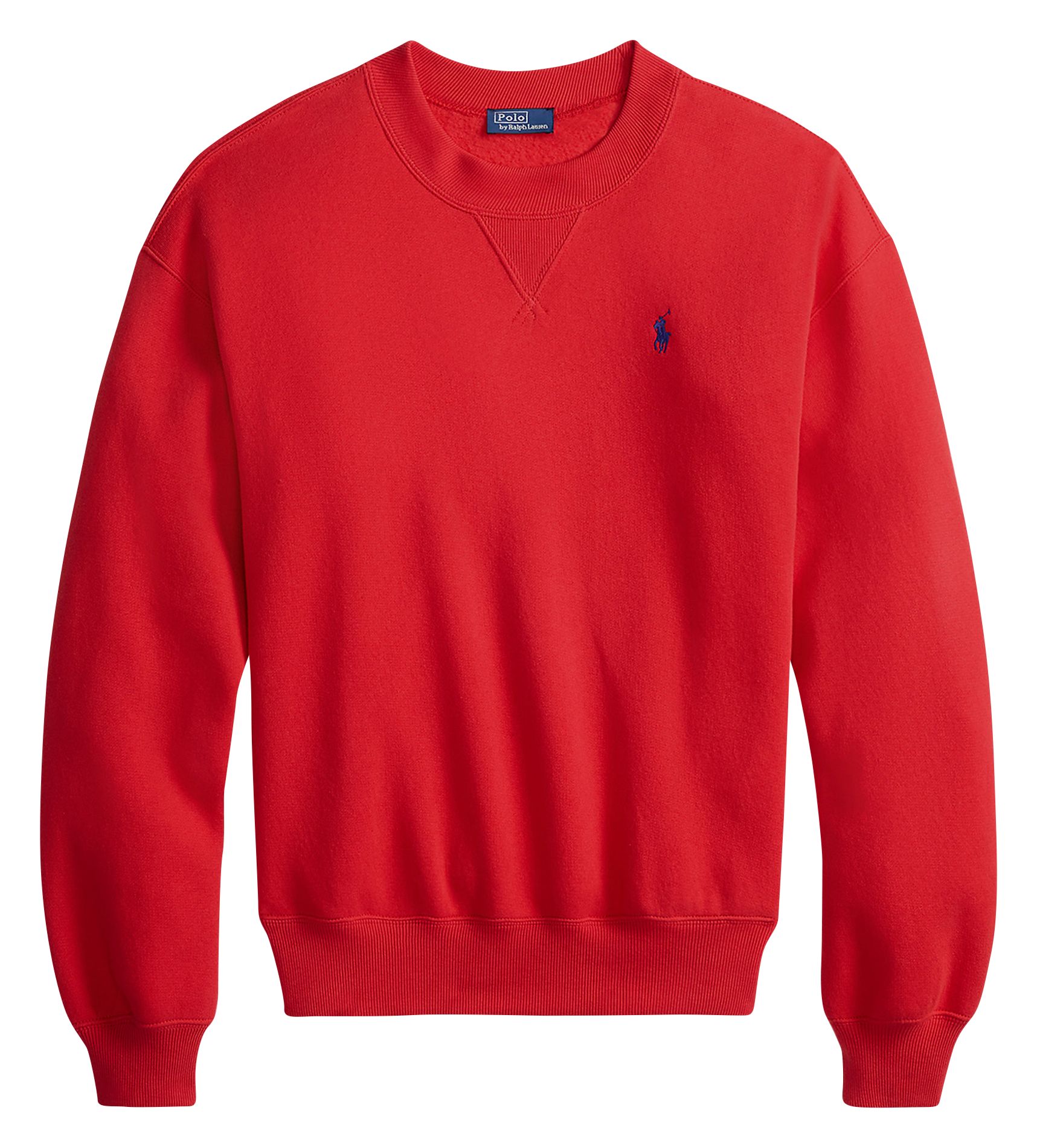 Sweat col rond en coton mélangé POLO RALPH LAUREN Rouge